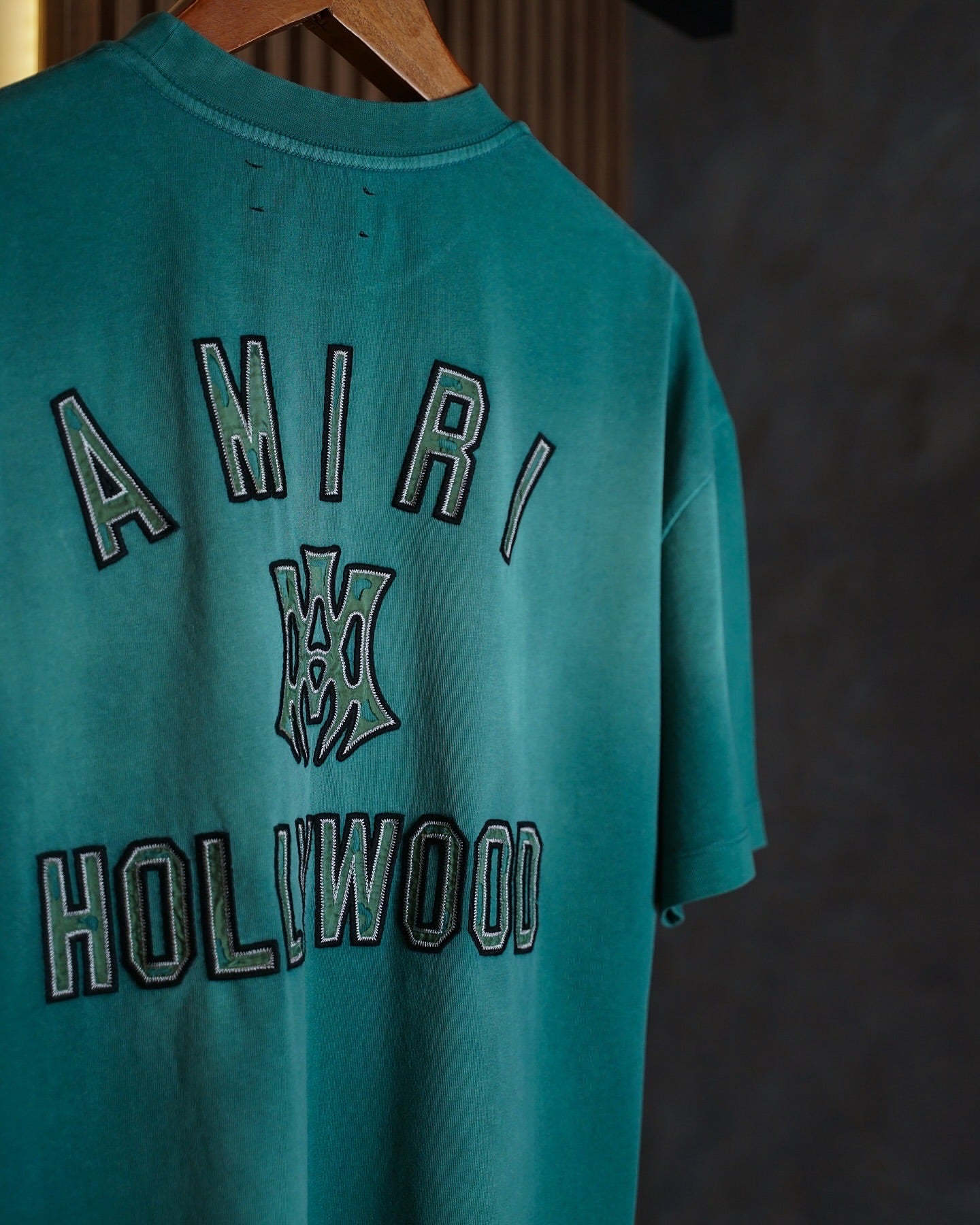 Amiri Hollywood Turquoise Logo Tee