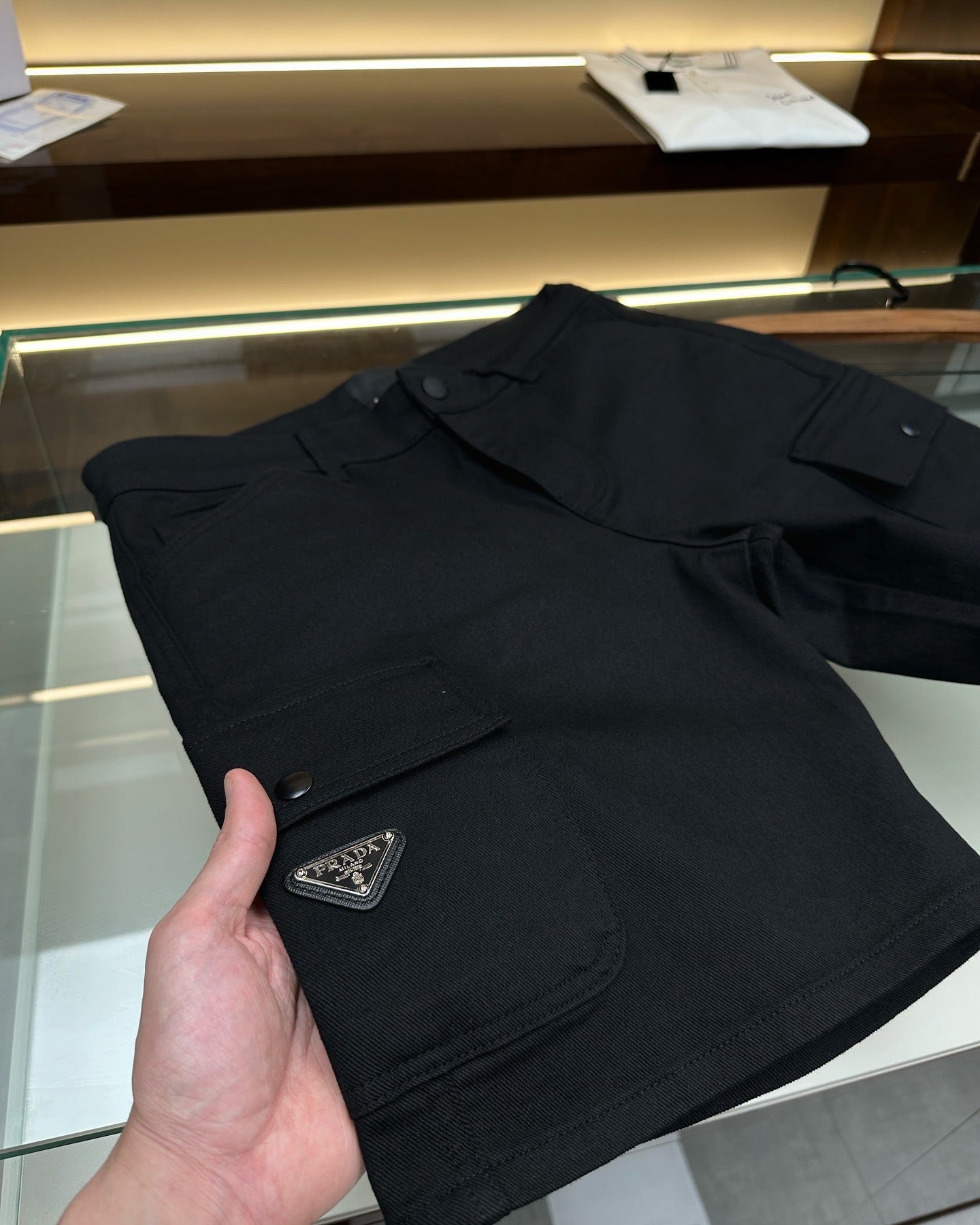Prada Technical Cotton Bermuda Shorts – Black