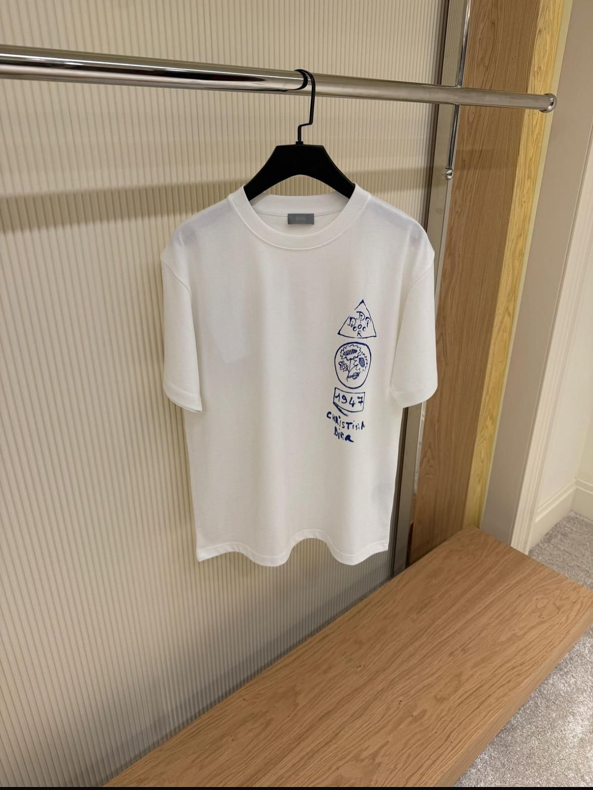 Dior Artistic Sketch Cotton T-Shirt White