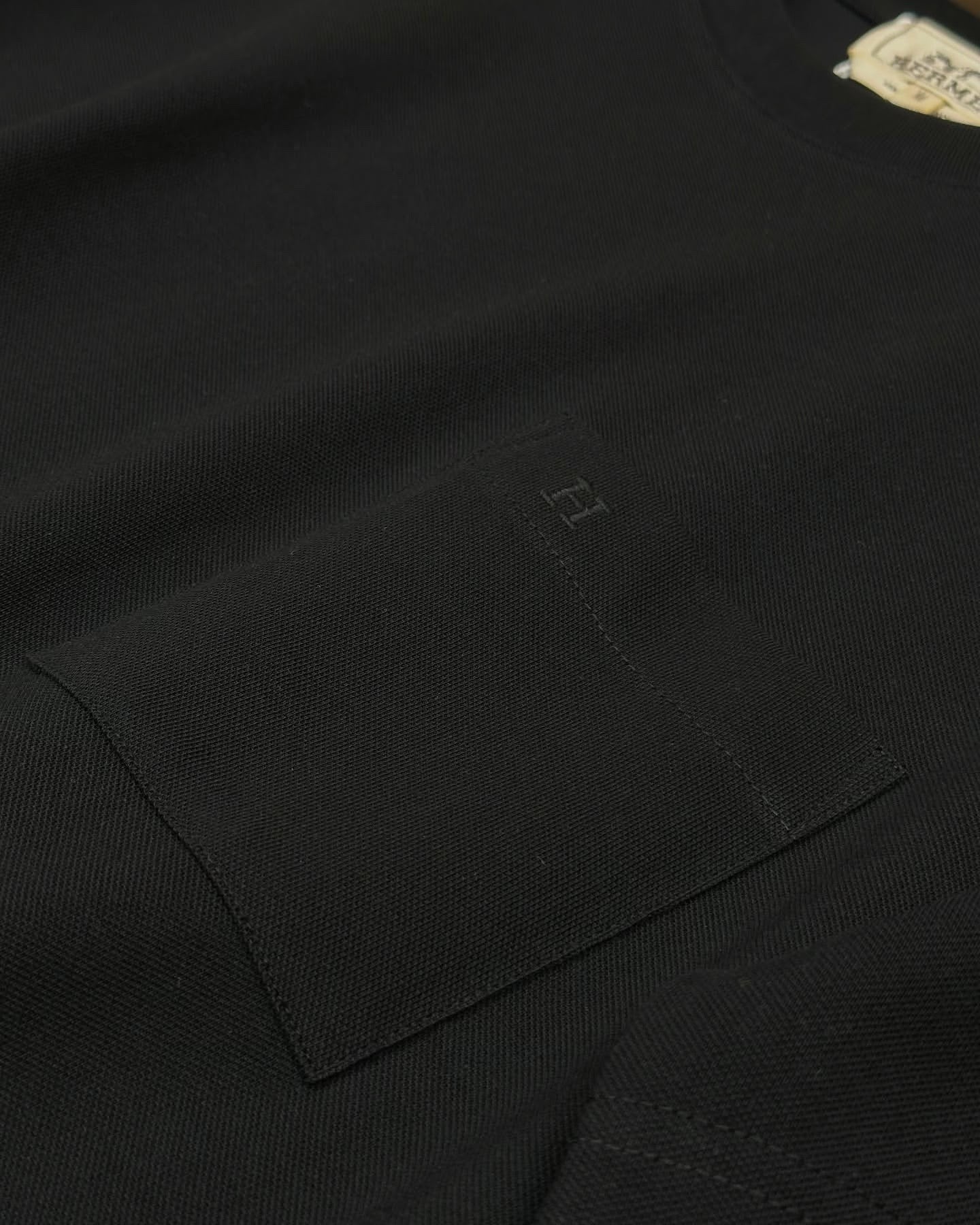 Hermès Black Signature Pocket T-Shirt