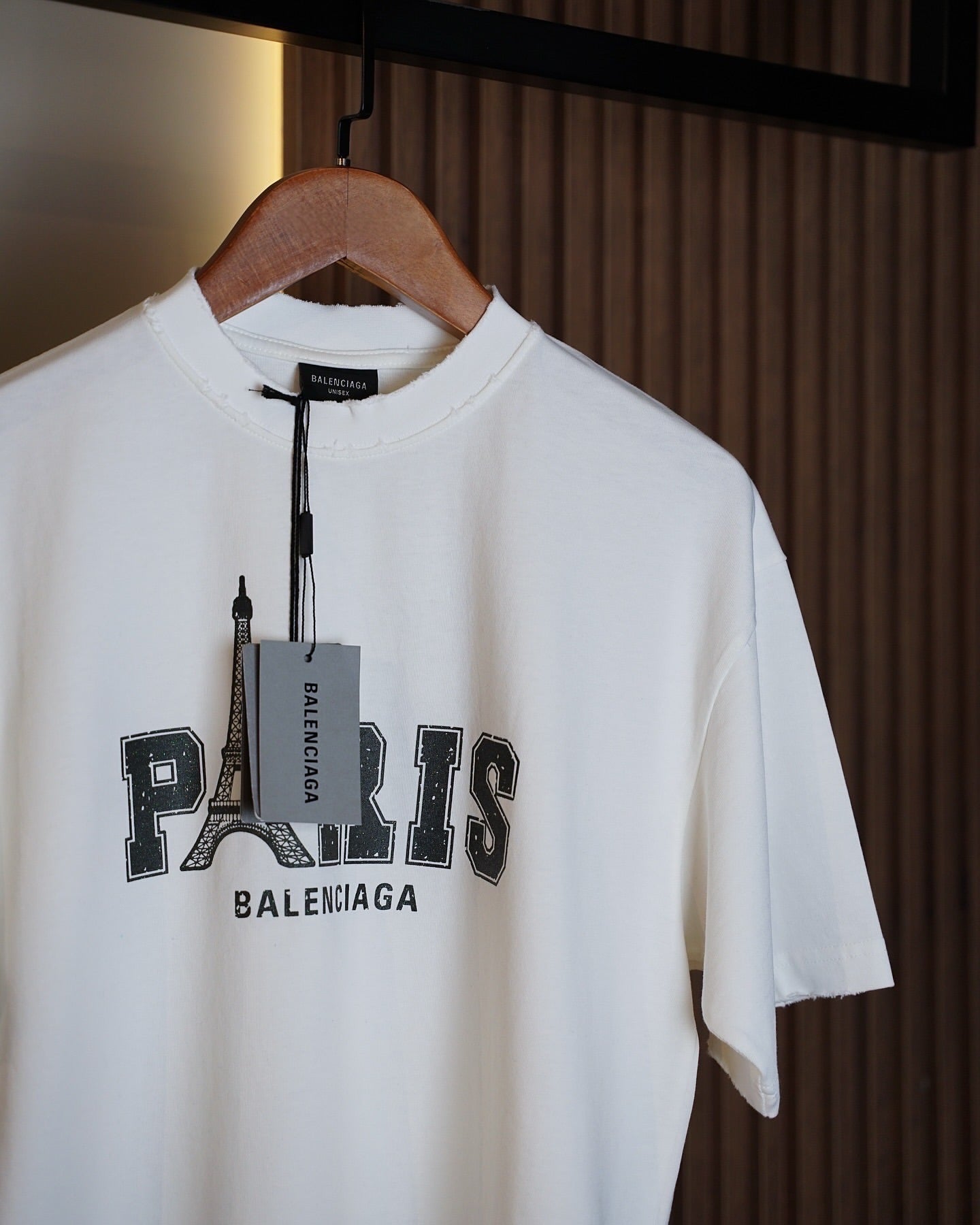 Balenciaga Paris Distressed T-Shirt – White