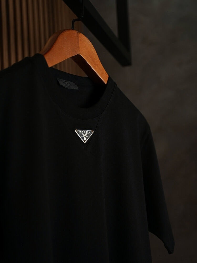 Prada Triangle Metal Badge Tee