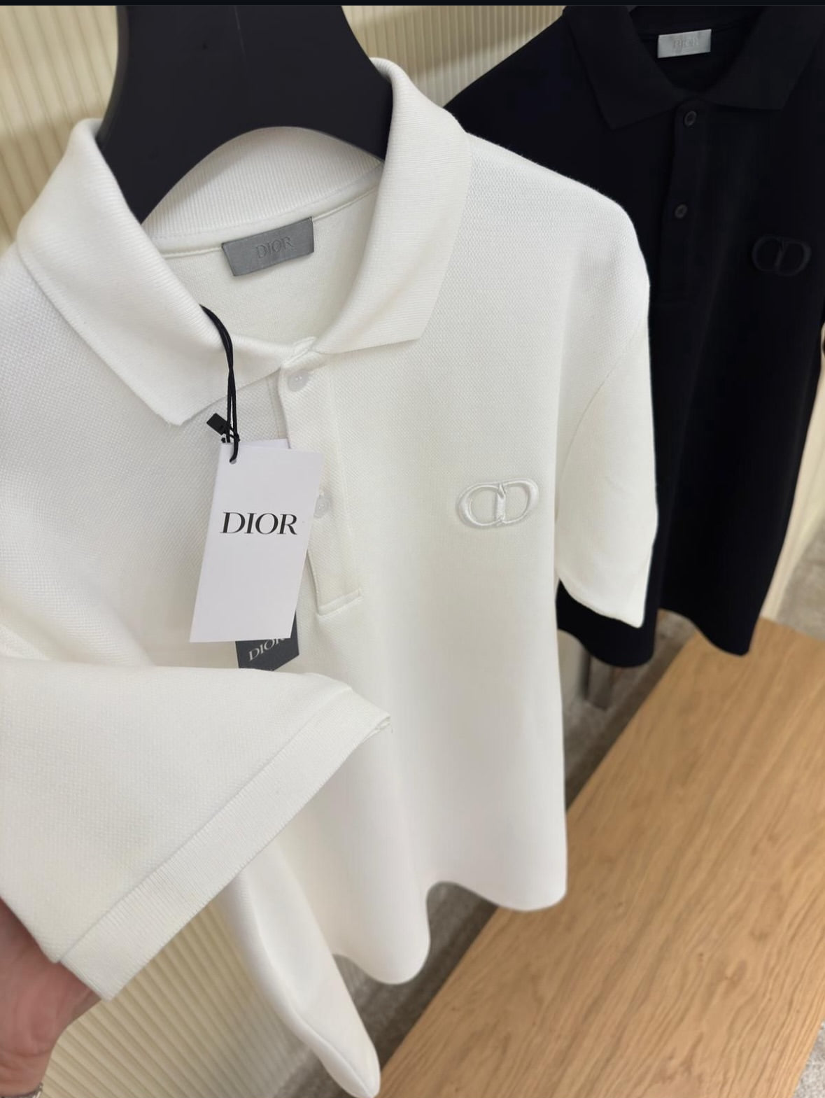 Dior White Polo Shirt with Embroidered CD Logo