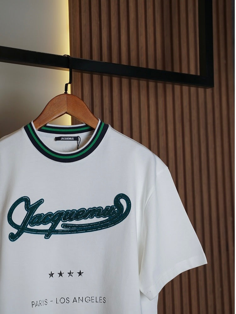Jacquemus “Paris–Los Angeles” Embroidered Logo T-Shirt