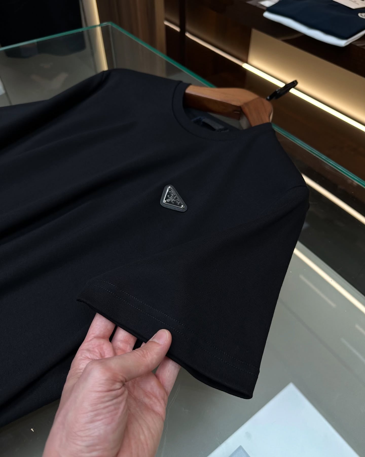 Prada Re-Nylon Black T-Shirt with Triangle Logo