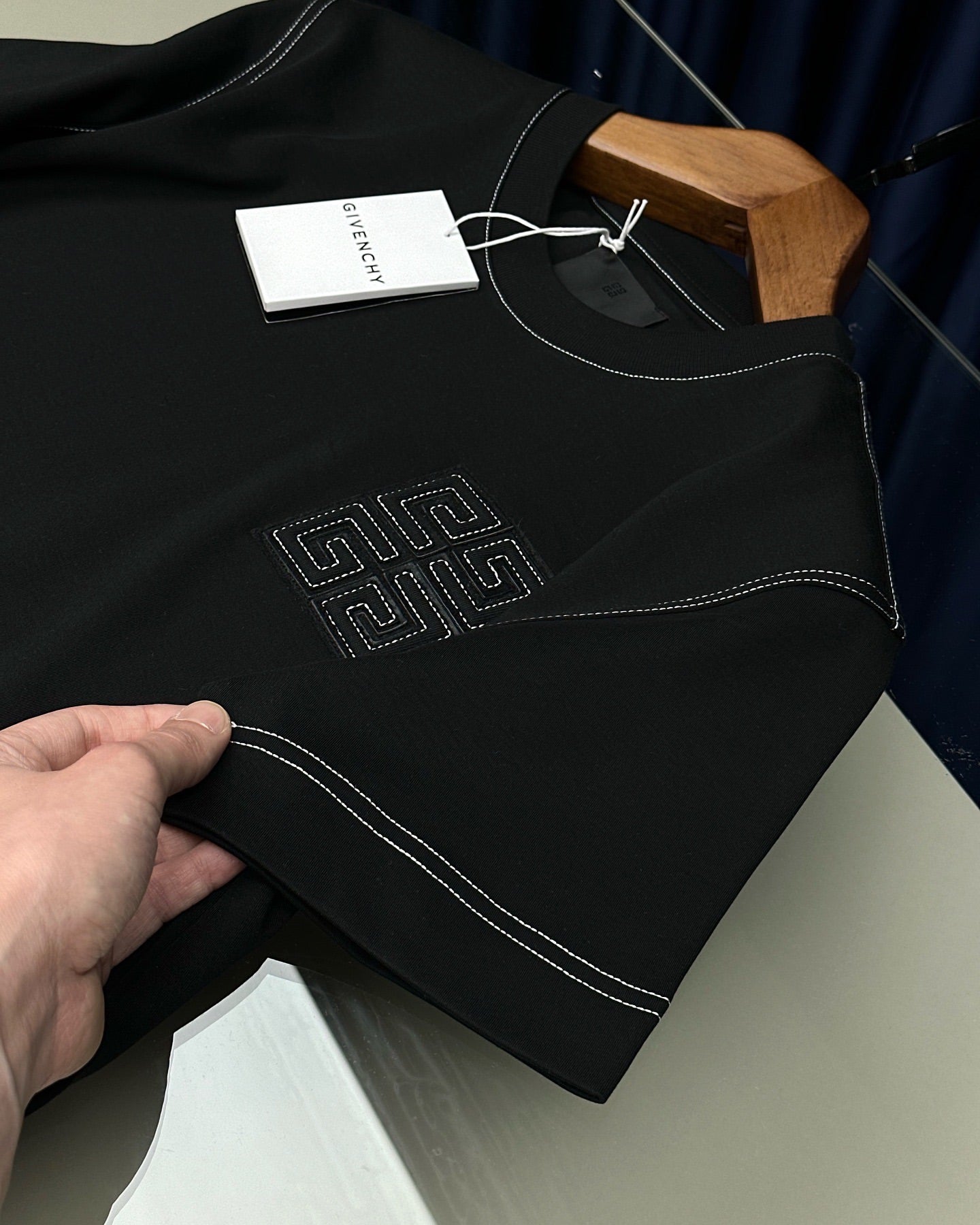 Givenchy 4G Embroidered Logo Tee – Black Edition
