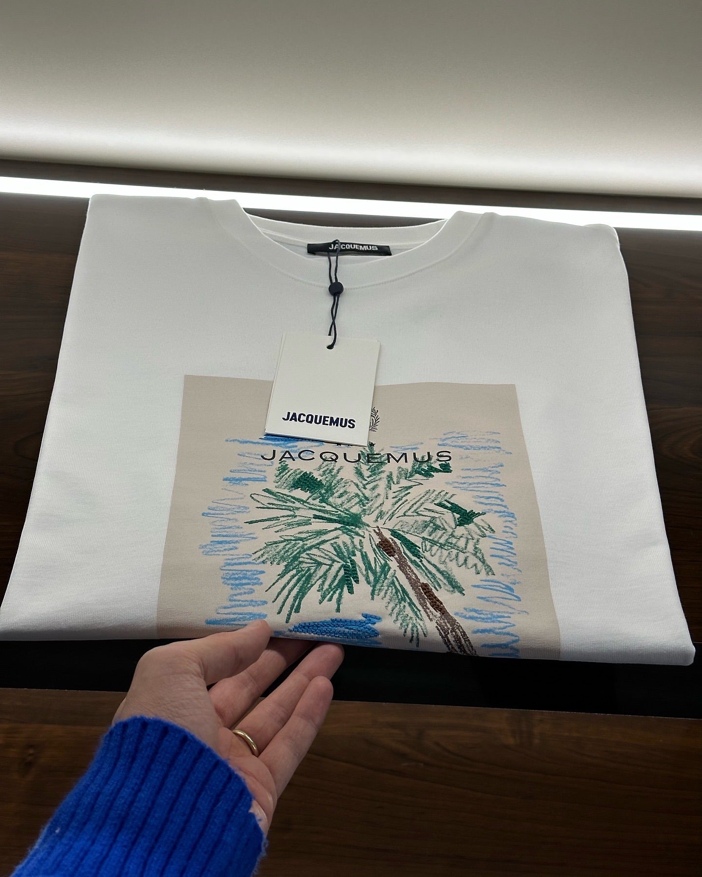 Jacquemus “Le Papier” Palm Tree Graphic T-Shirt White (Oversize)