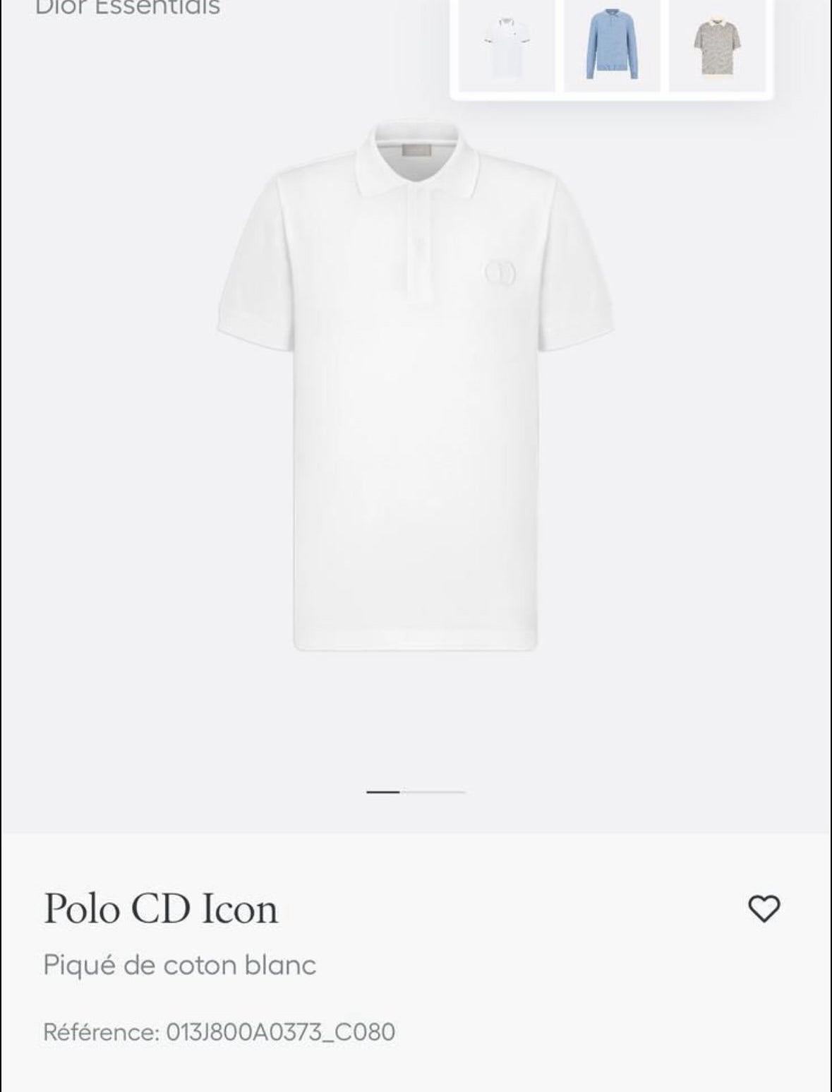 Dior White Polo Shirt with Embroidered CD Logo