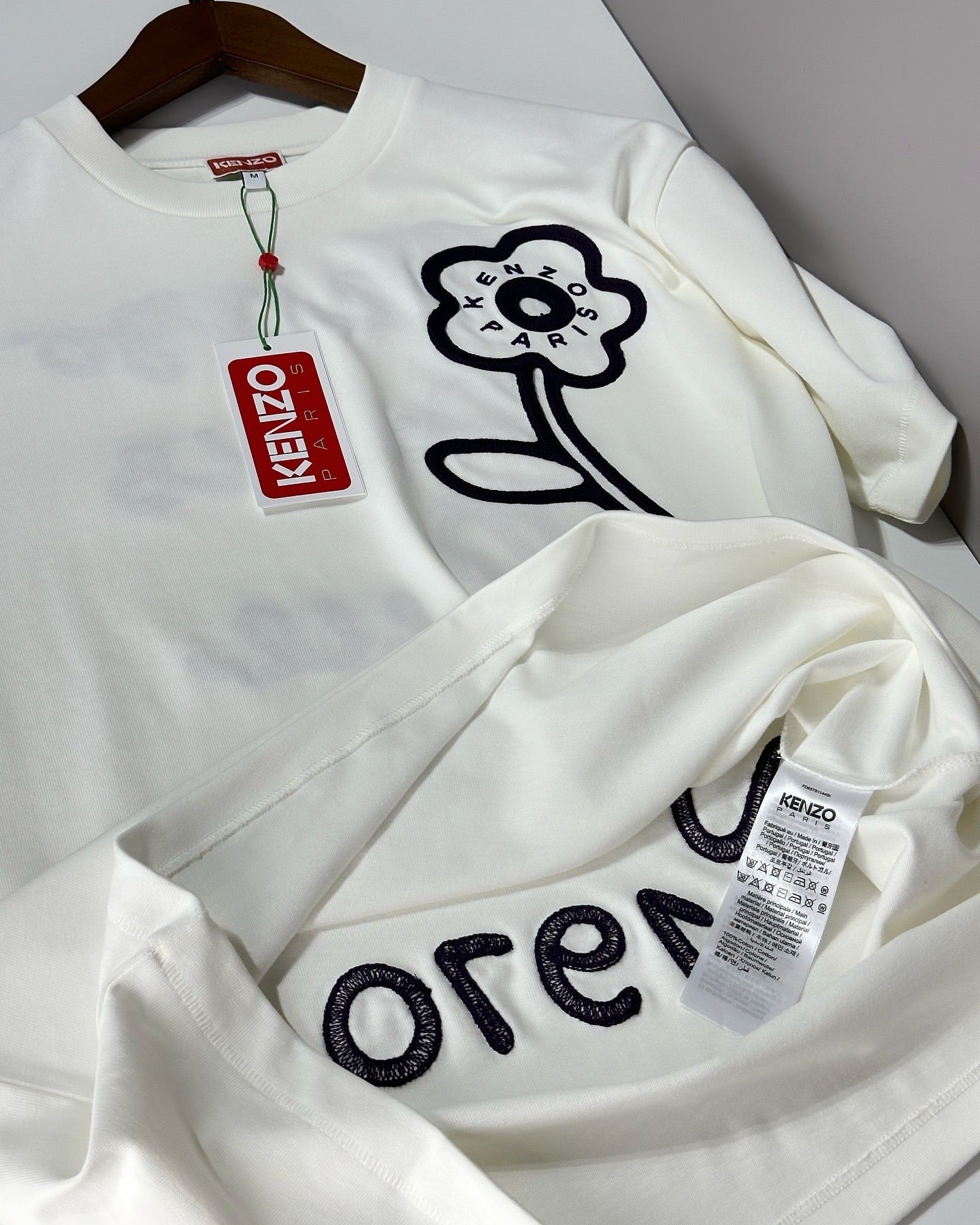 Kenzo Paris Thick Cotton Flower Tee white