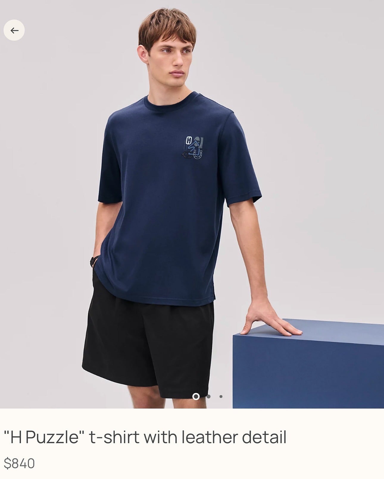 Hermès Navy Blue Graphic Logo T-Shirt