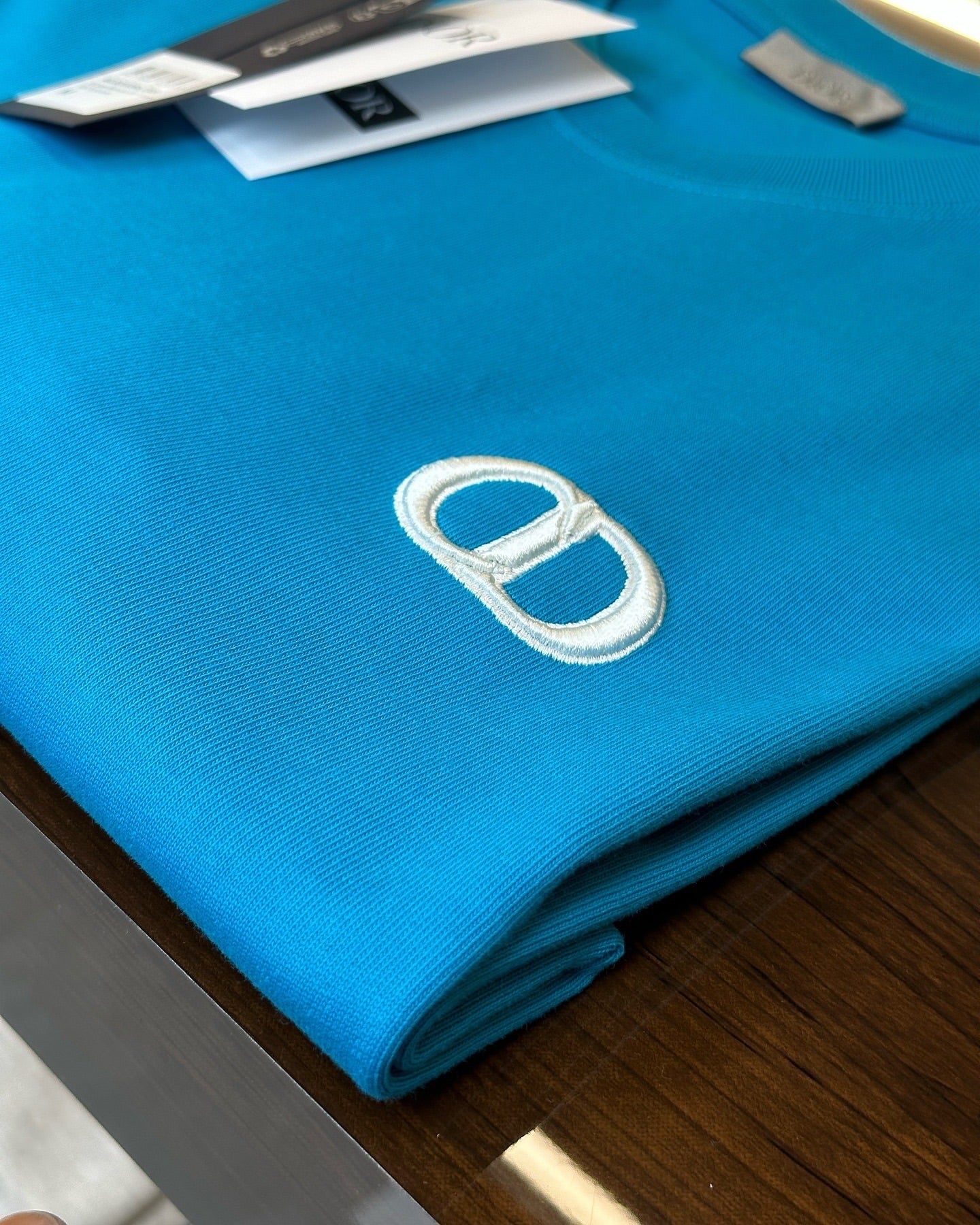 Dior Embroidered CD Icon T-Shirt – Sky Blue
