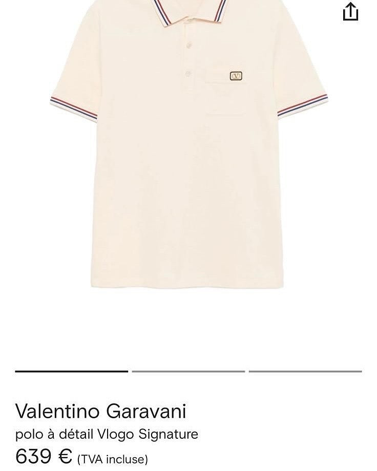 Valentino BeigePolo Shirt with Contrast Collar Trim