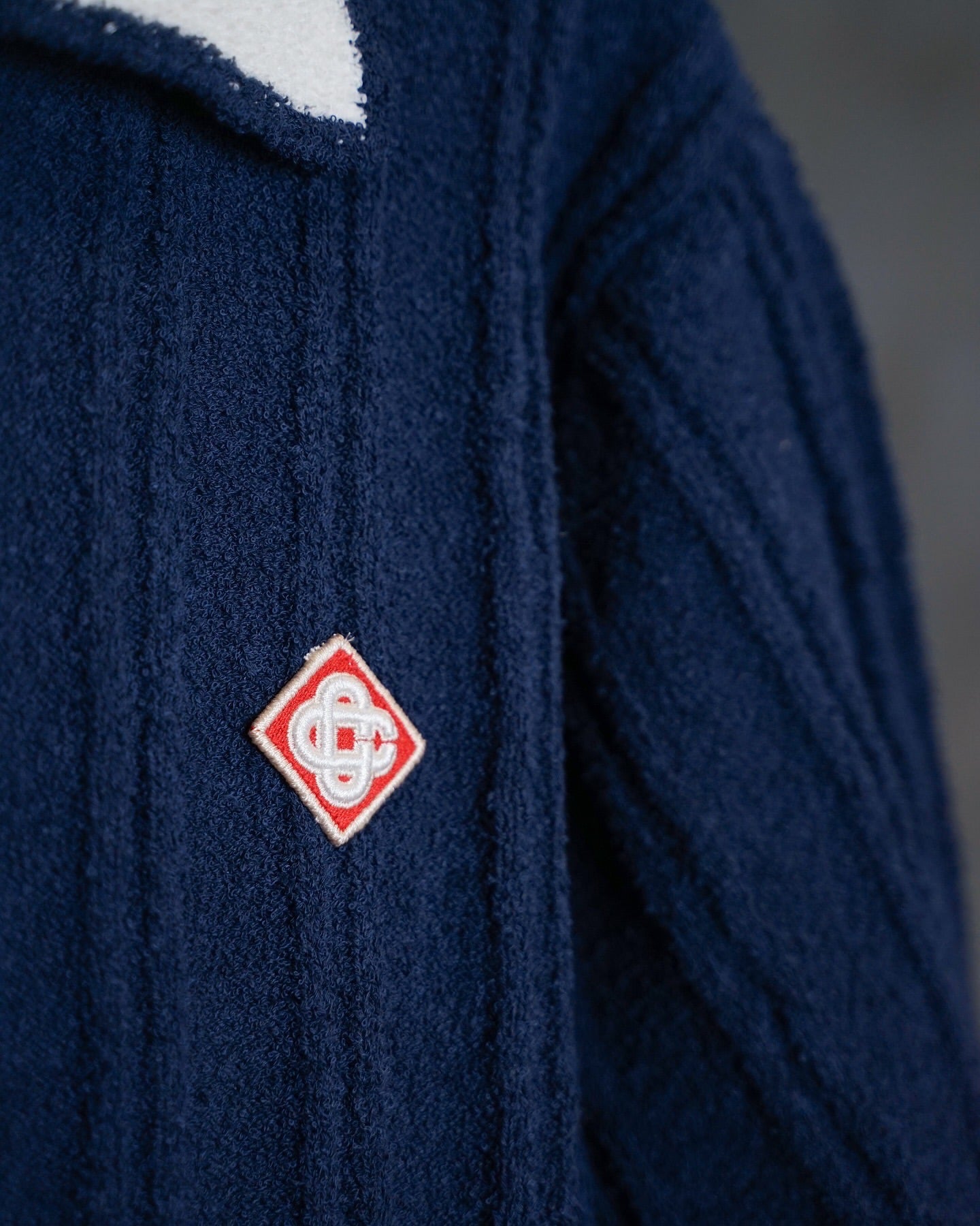 Casablanca Knitted Polo – Navy & Ivory Elegance