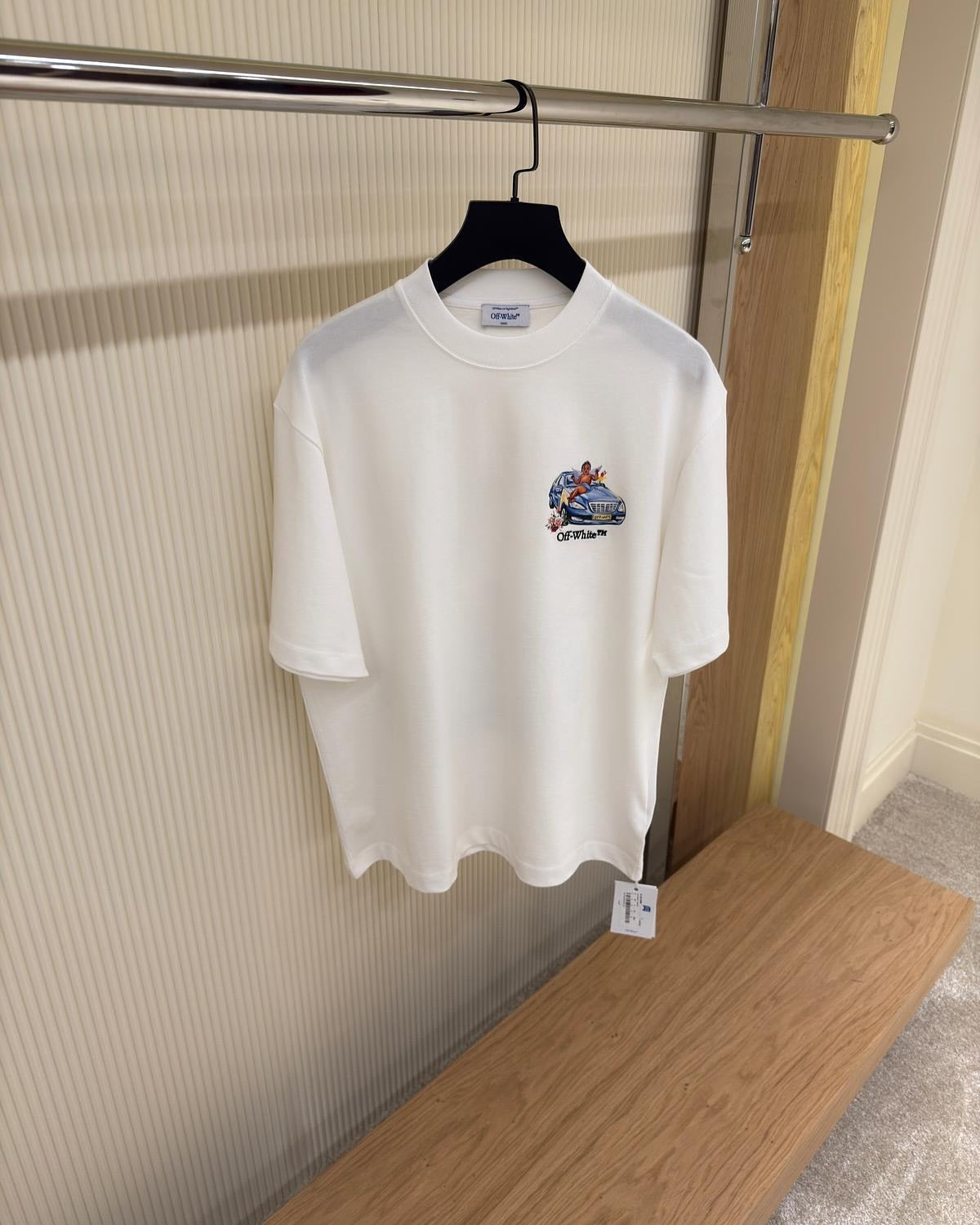 Off-White™ Graphic Angel & Car Print T-Shirt – White (oversize)
