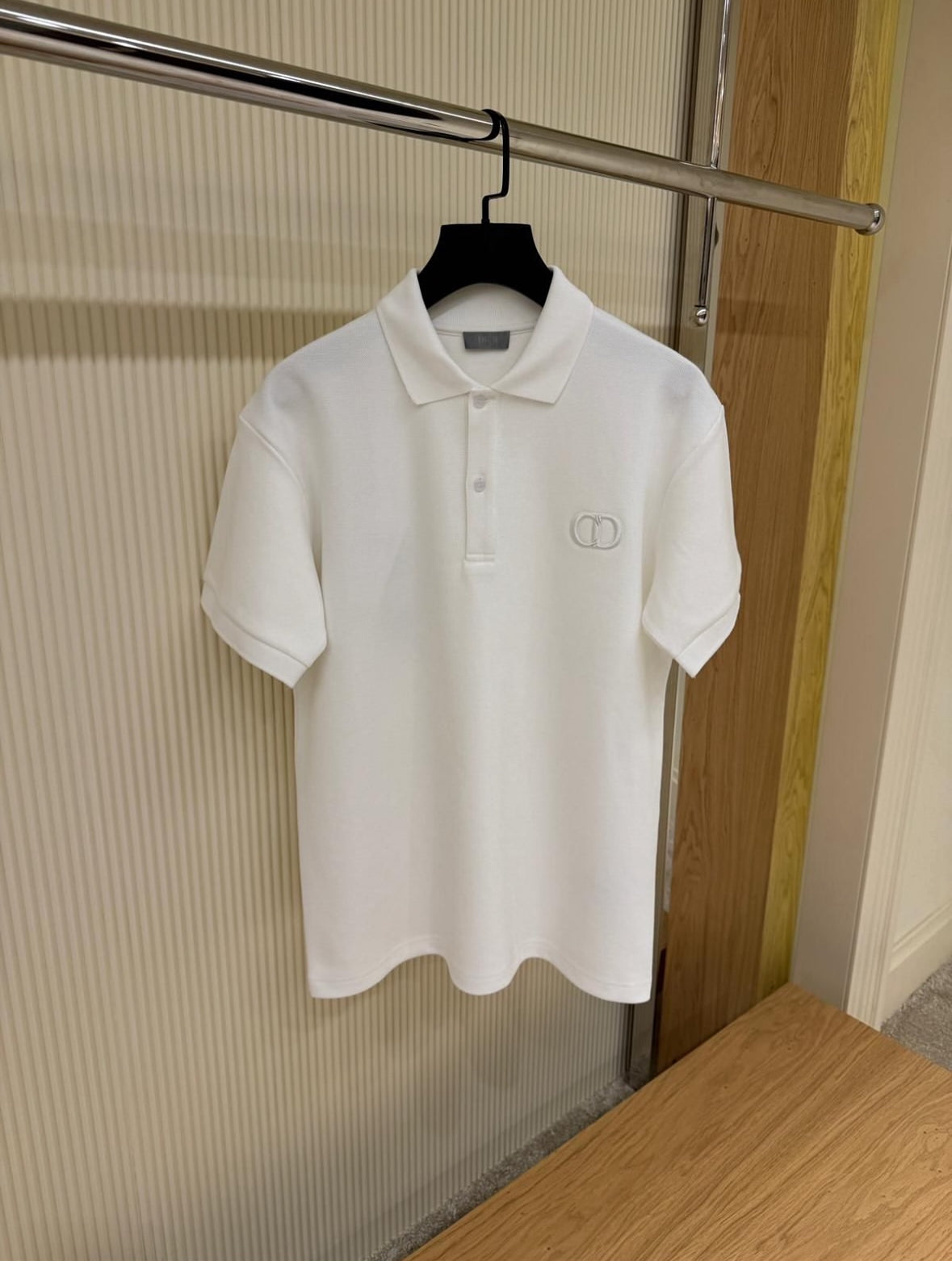 Dior White Polo Shirt with Embroidered CD Logo
