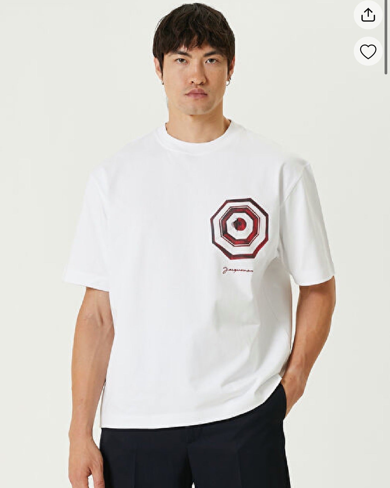 Jacquemus White Geometric Graphic T-Shirt