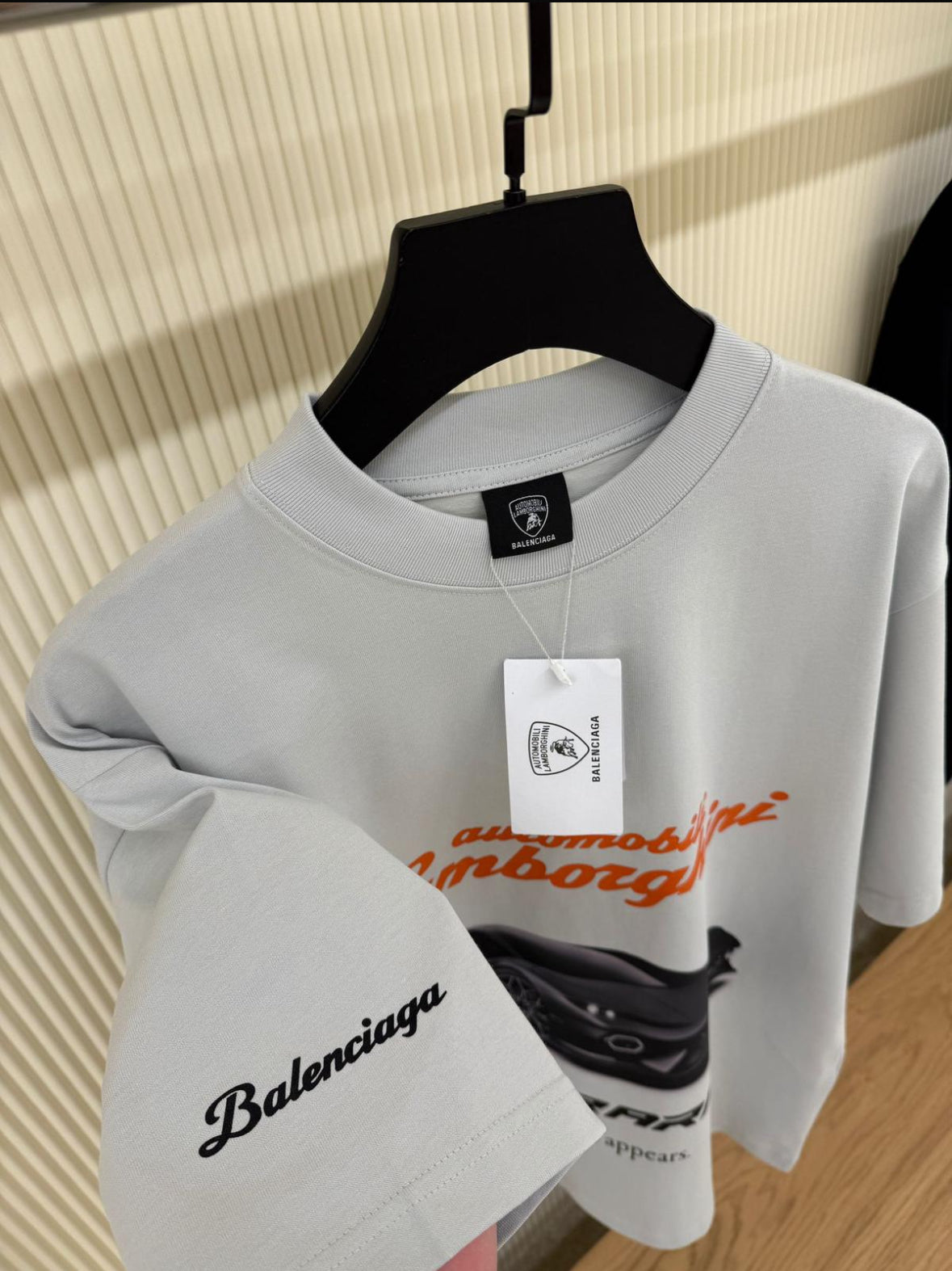 Balenciaga x Lamborghini “Temerario” Graphic T-Shirt – Grey
