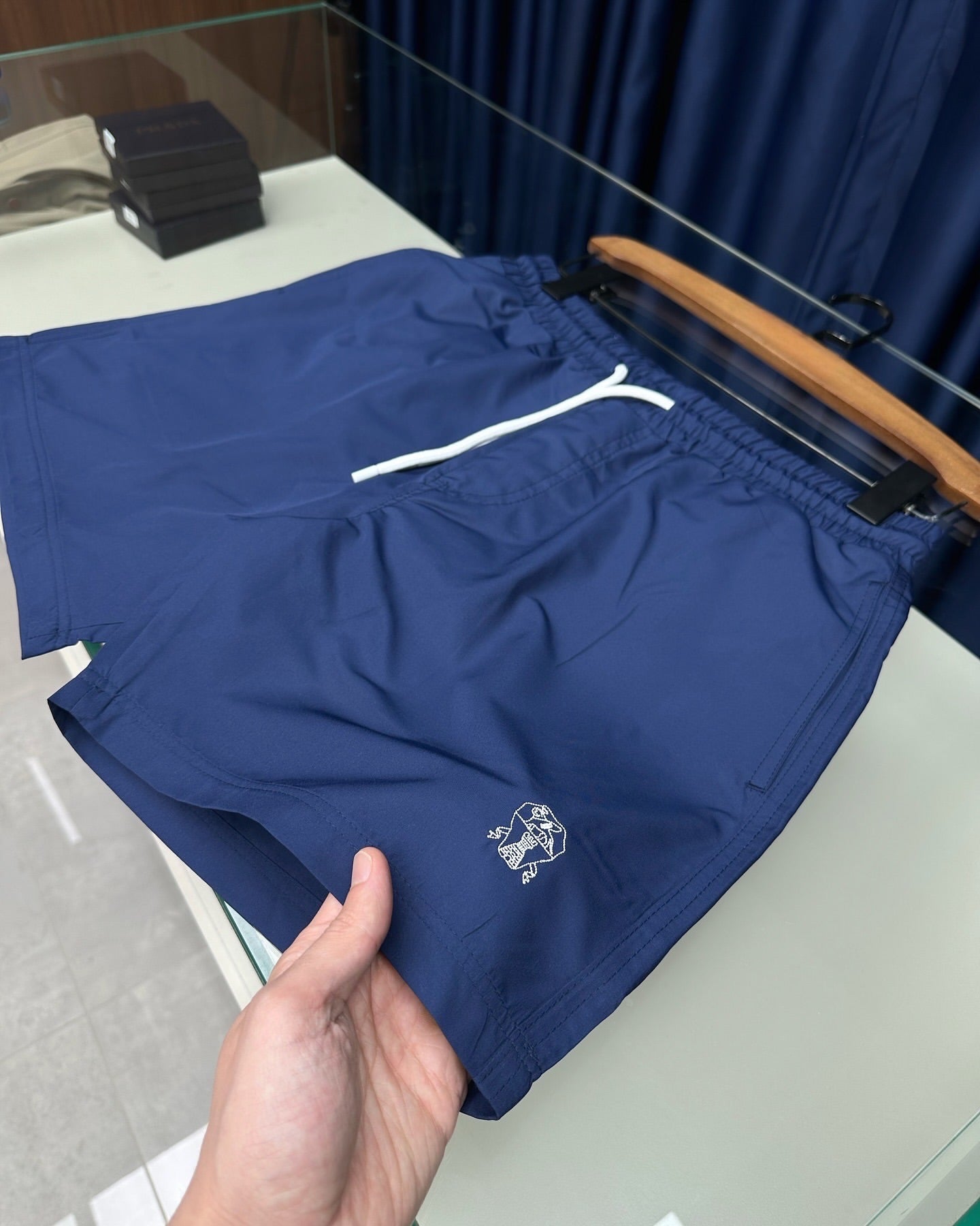 Brunello Cucinelli Navy Blue Swim Shorts – Refined Summer Essential