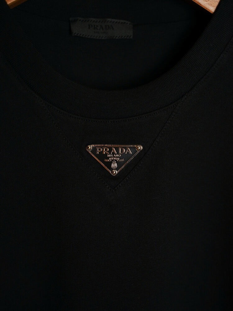 Prada Triangle Metal Badge Tee