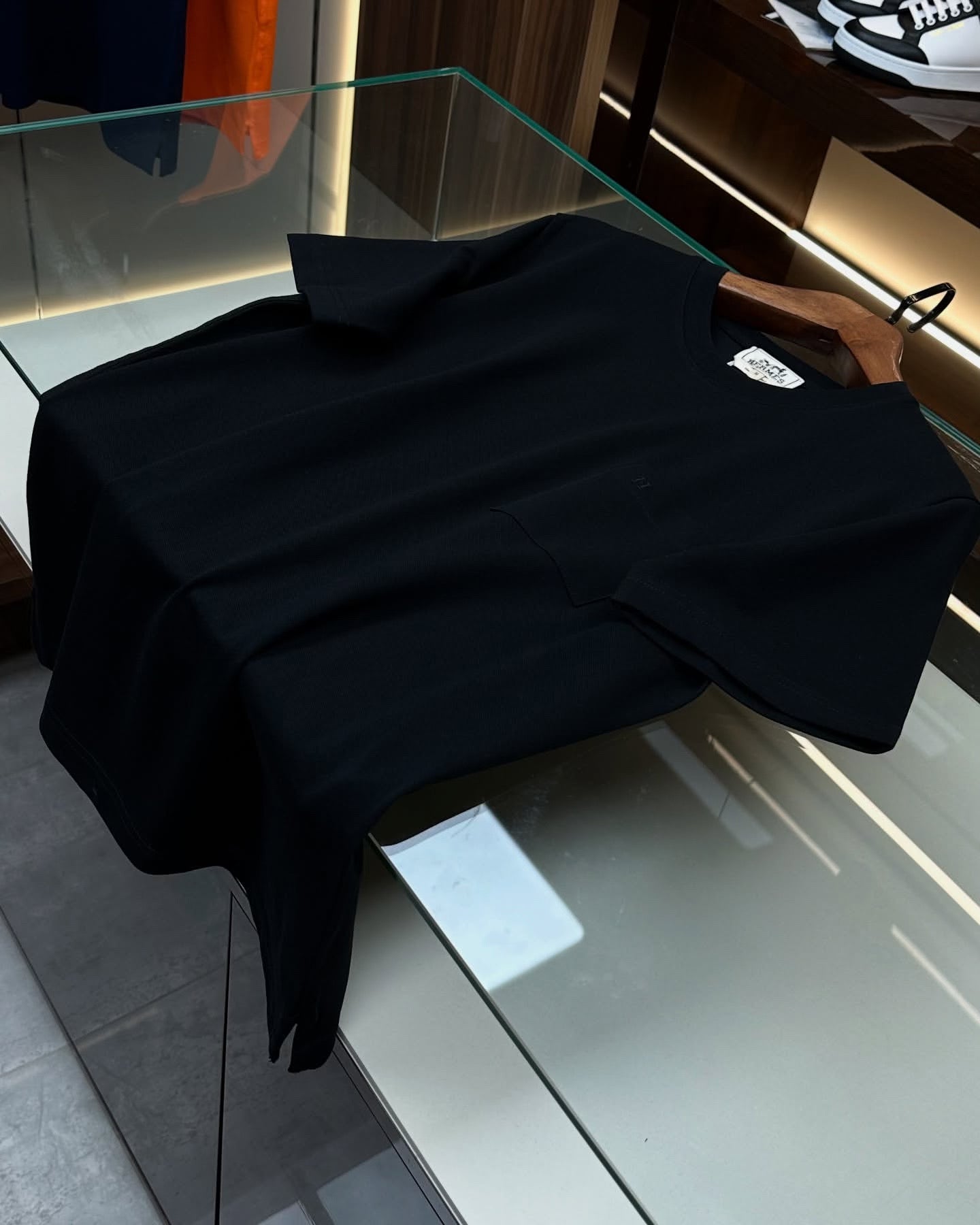 Hermès Black Signature Pocket T-Shirt