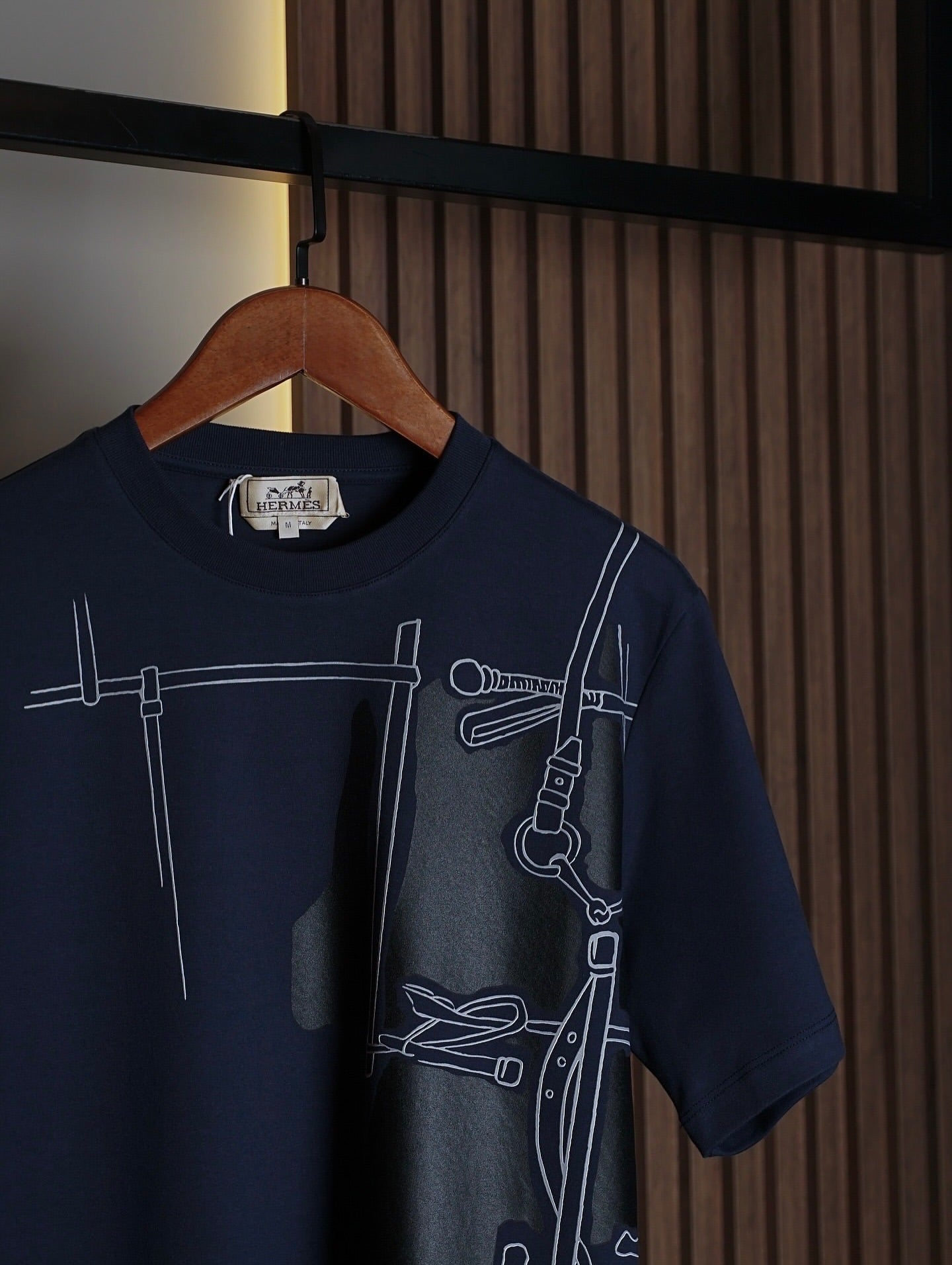 Hermès Navy Equestrian Print T-Shirt