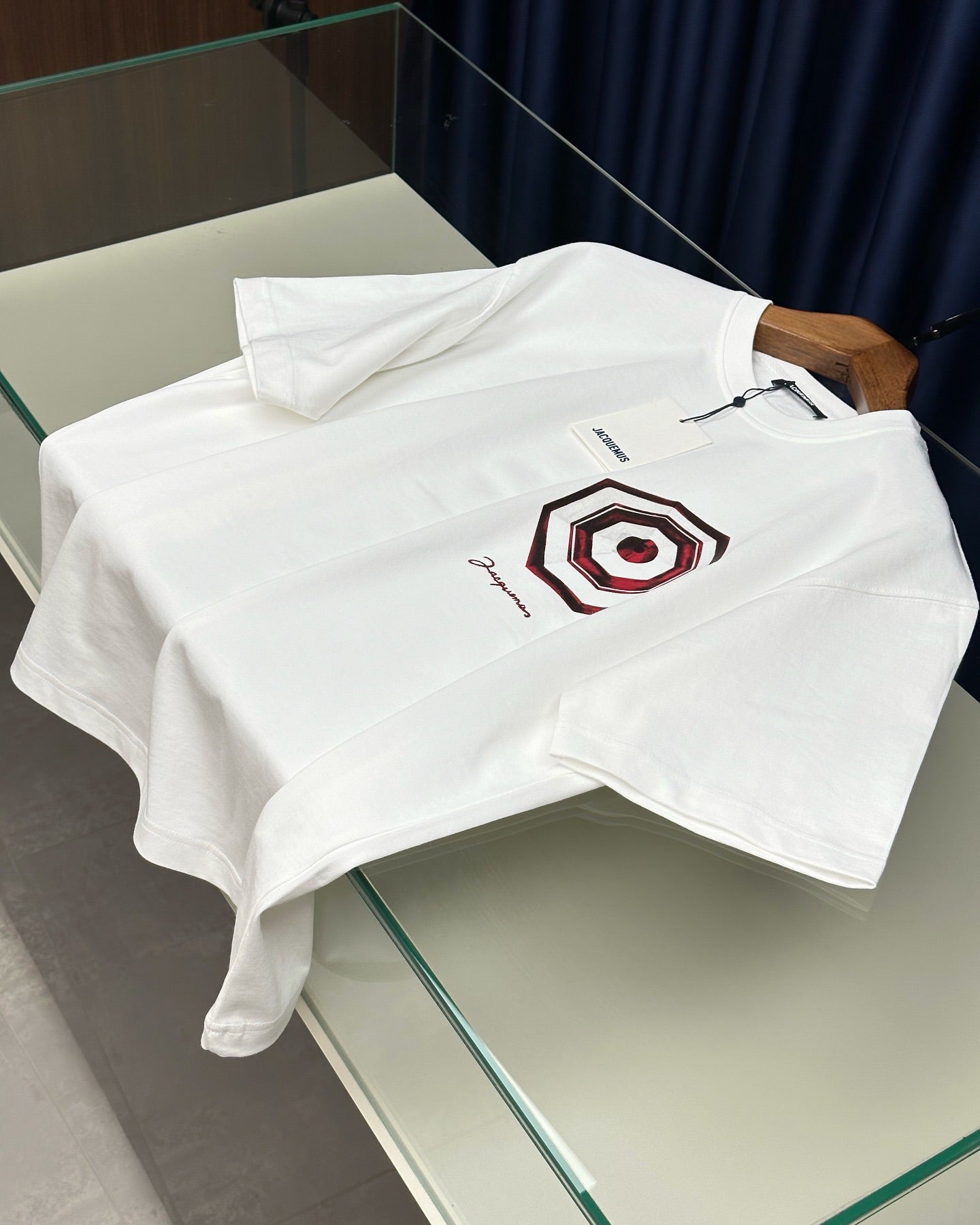 Jacquemus White Geometric Graphic T-Shirt