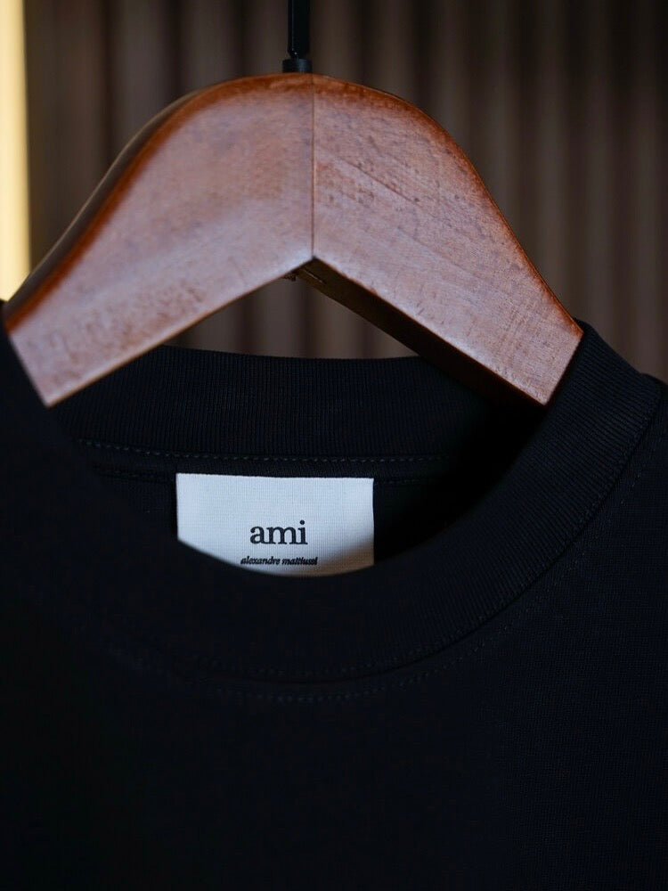 Ami Paris Black Heart Logo T-Shirt
