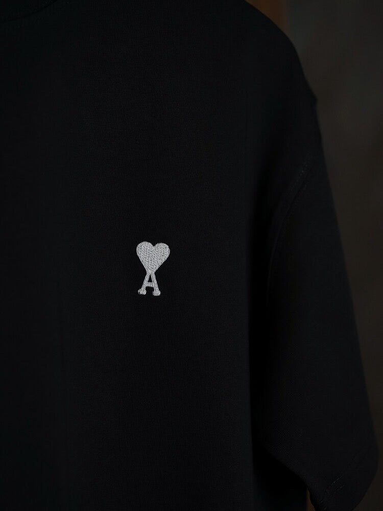 Ami Paris Black Heart Logo T-Shirt