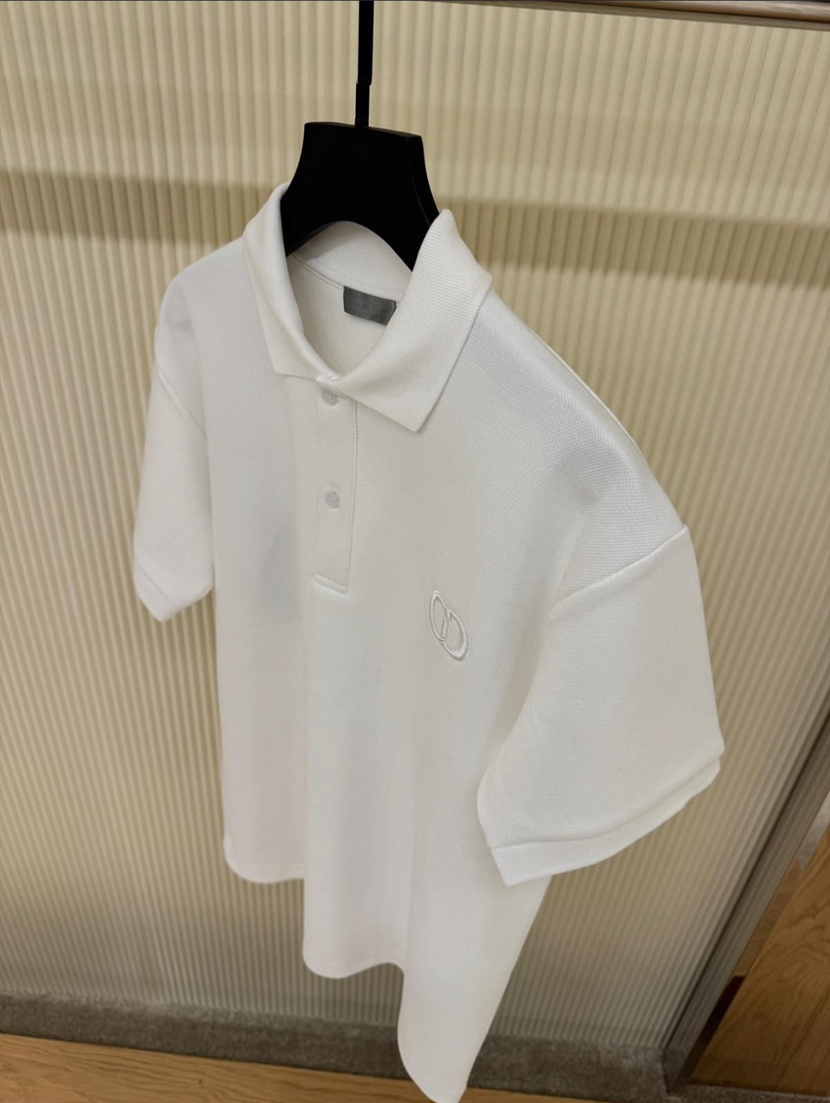 Dior White Polo Shirt with Embroidered CD Logo