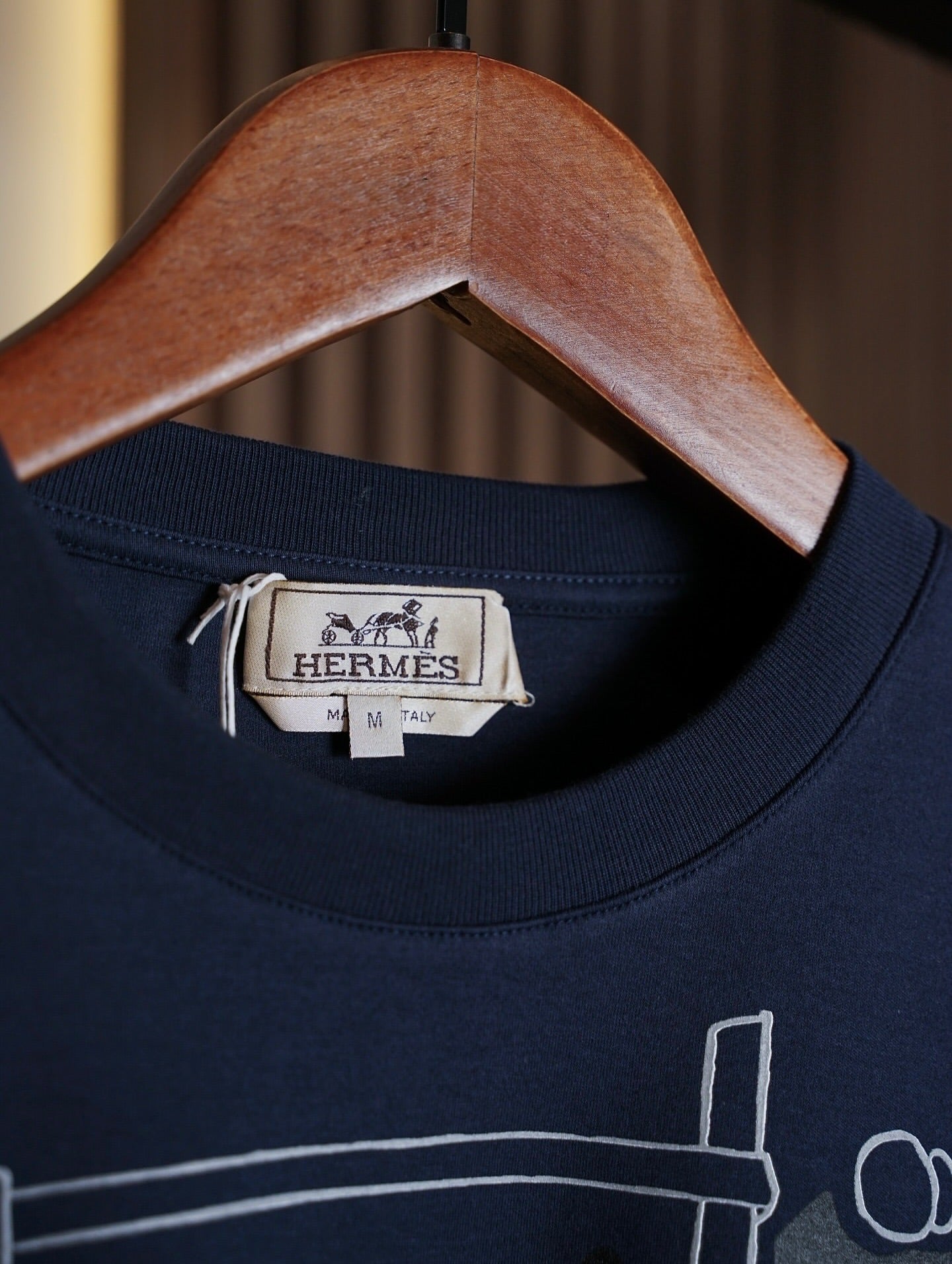 Hermès Navy Equestrian Print T-Shirt