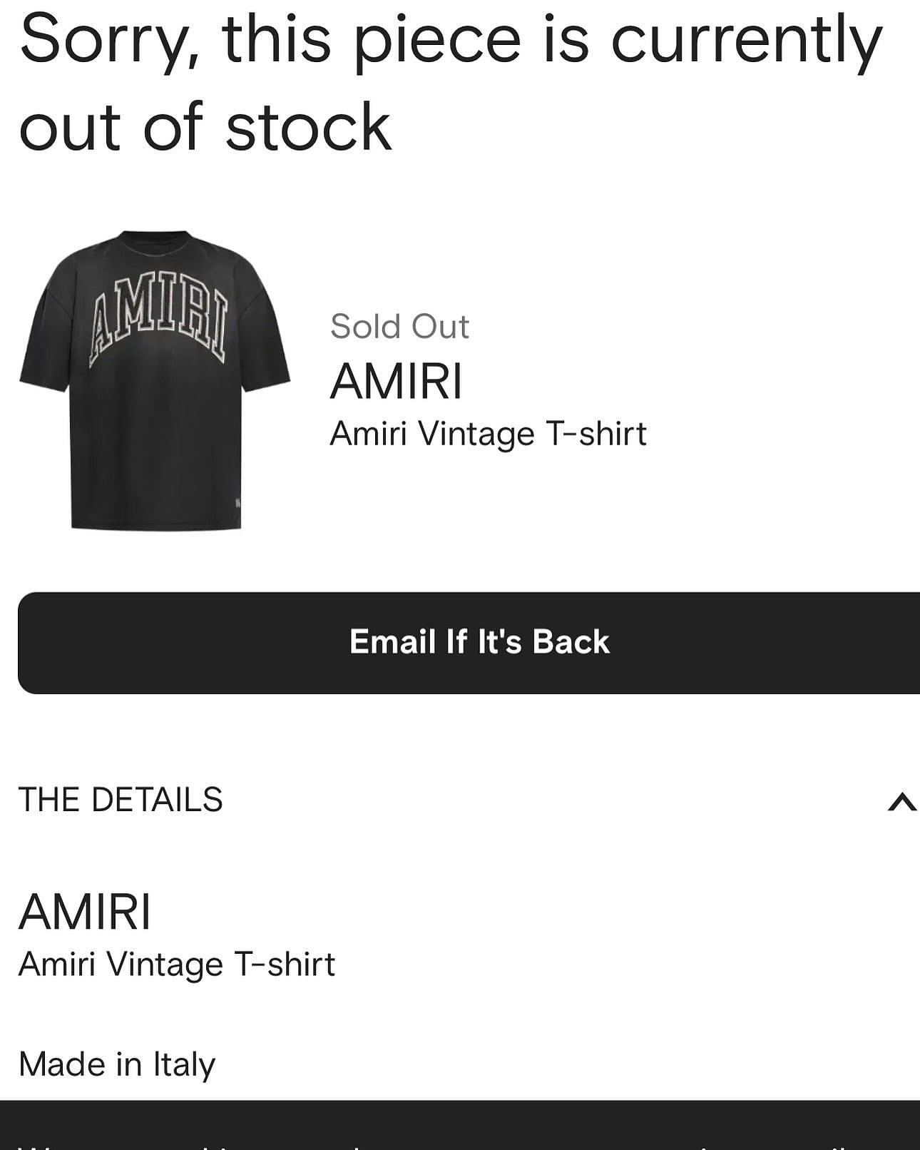 Amiri Collegiate Logo Black Shorts & T-Shirt Set