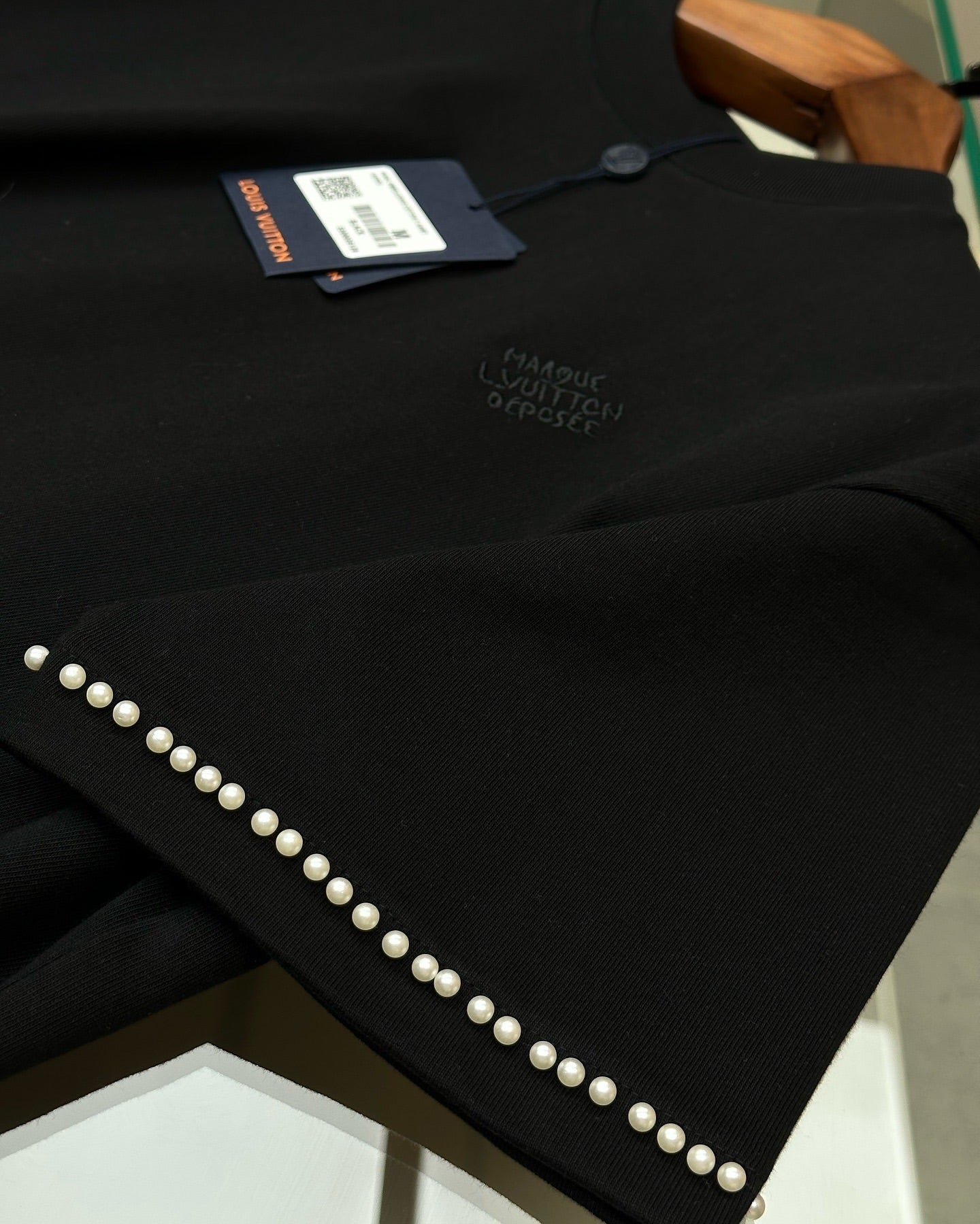 Pearl-Embellished Cotton T-Shirt