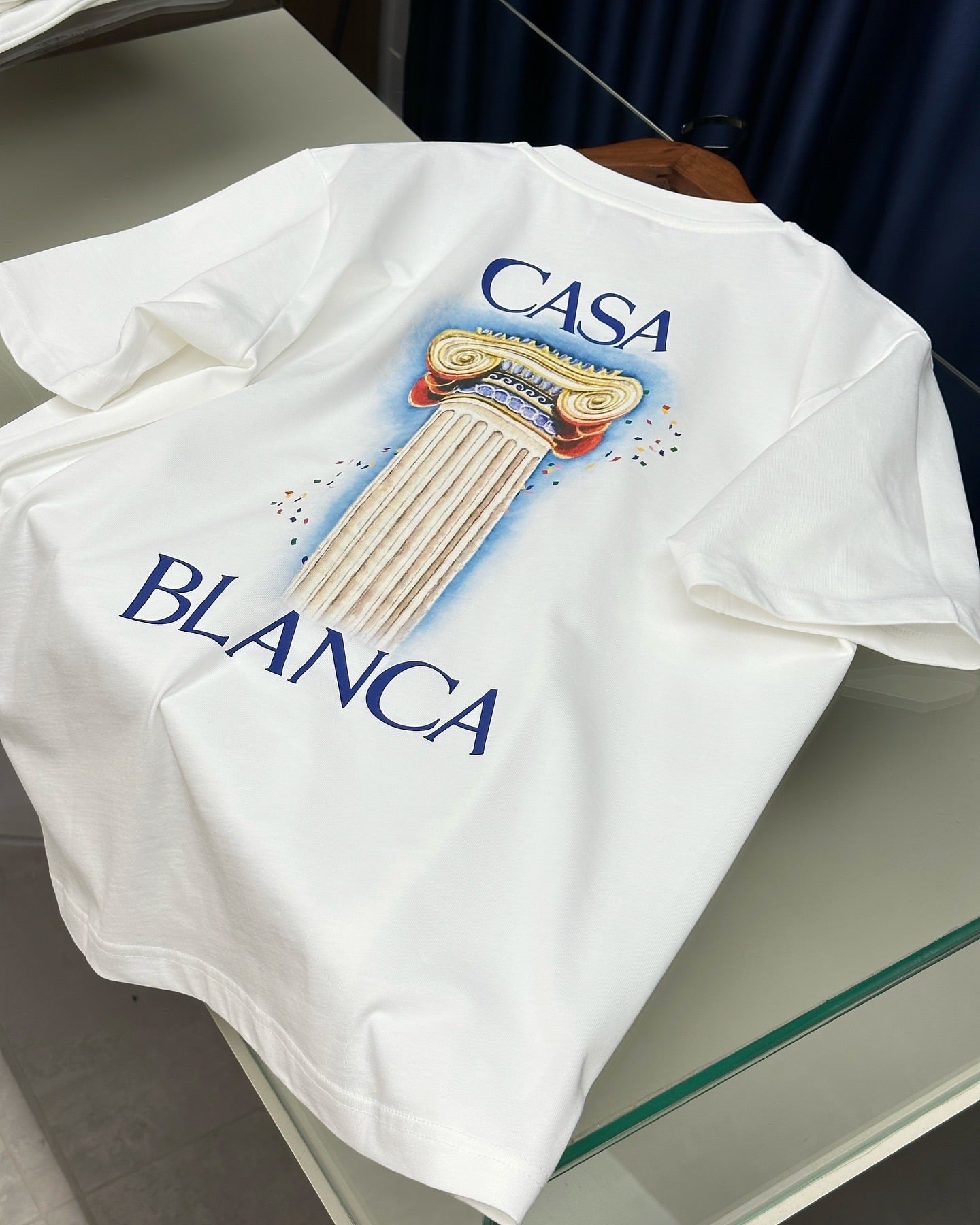 Casablanca Column Graphic T-Shirt White