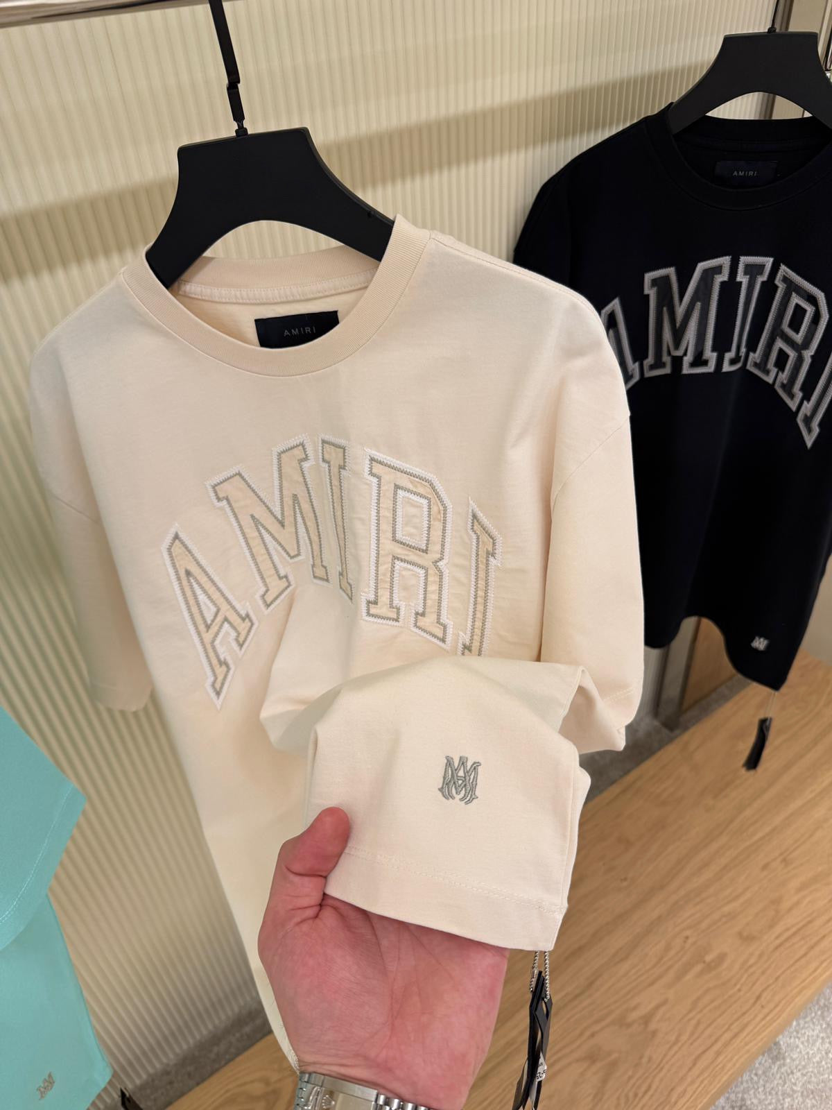 AMIRI BeigeCollegiate Logo T-Shirt