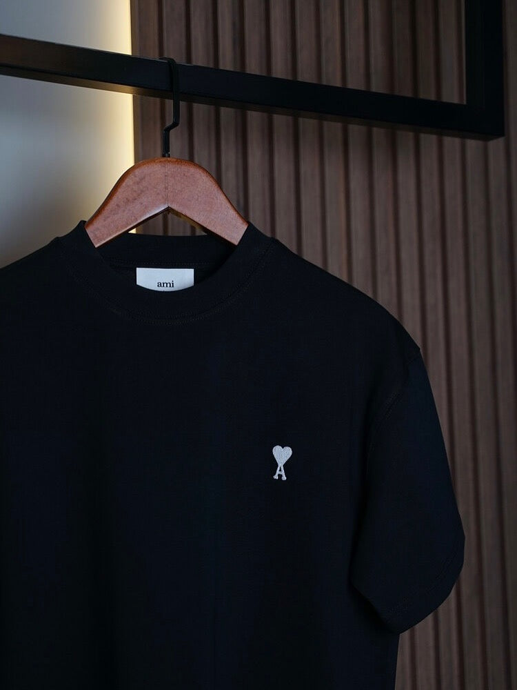 Ami Paris Black Heart Logo T-Shirt