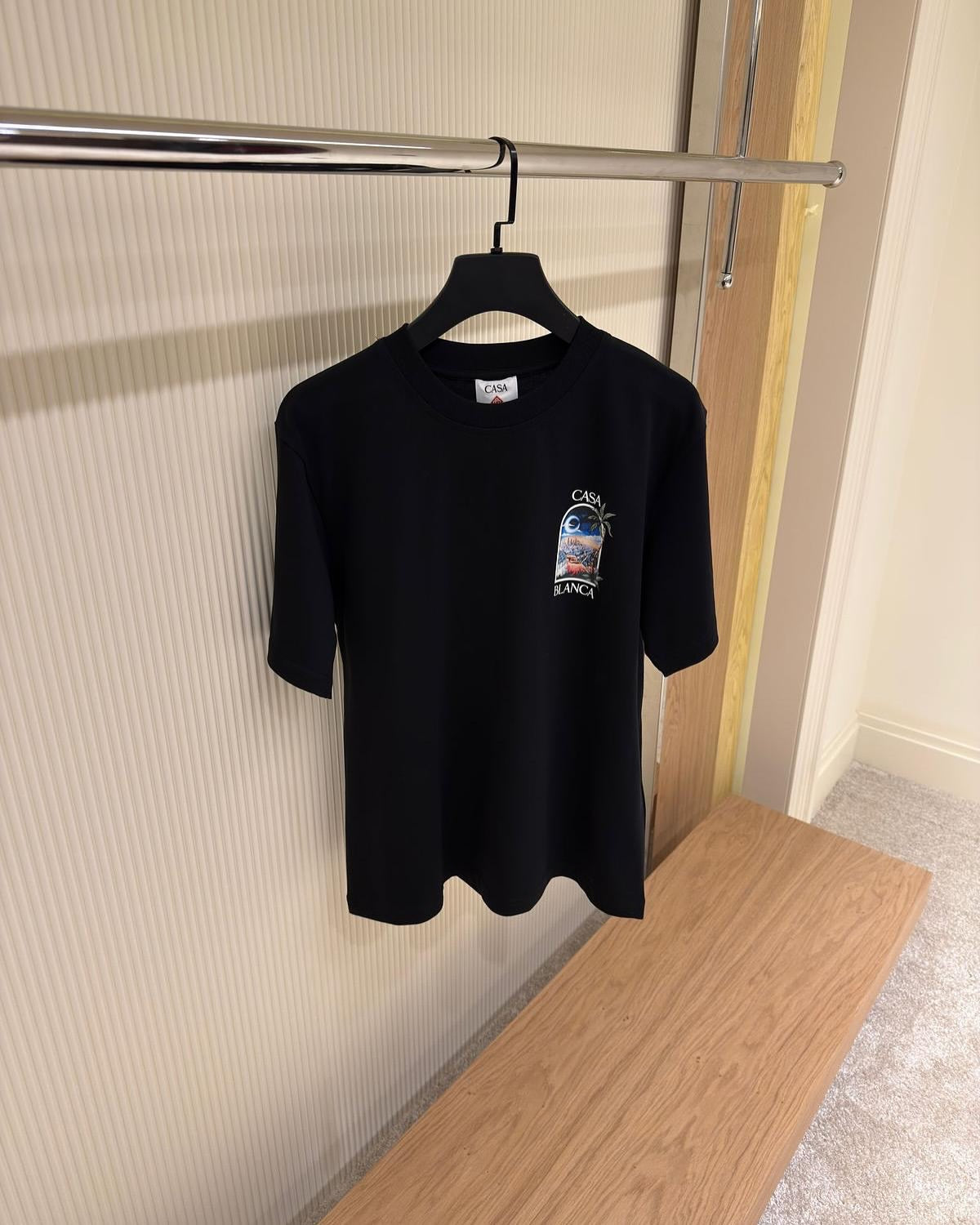 Casablanca Black T-Shirt with City Graphic