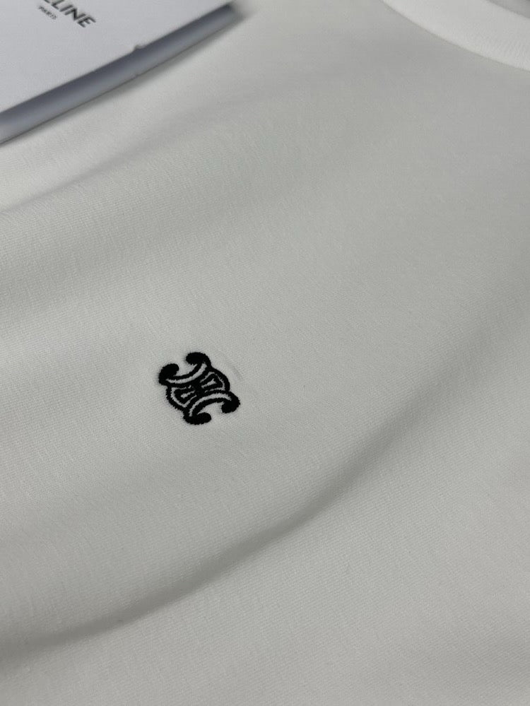 Celine Triomphe Emblem T-Shirt – White