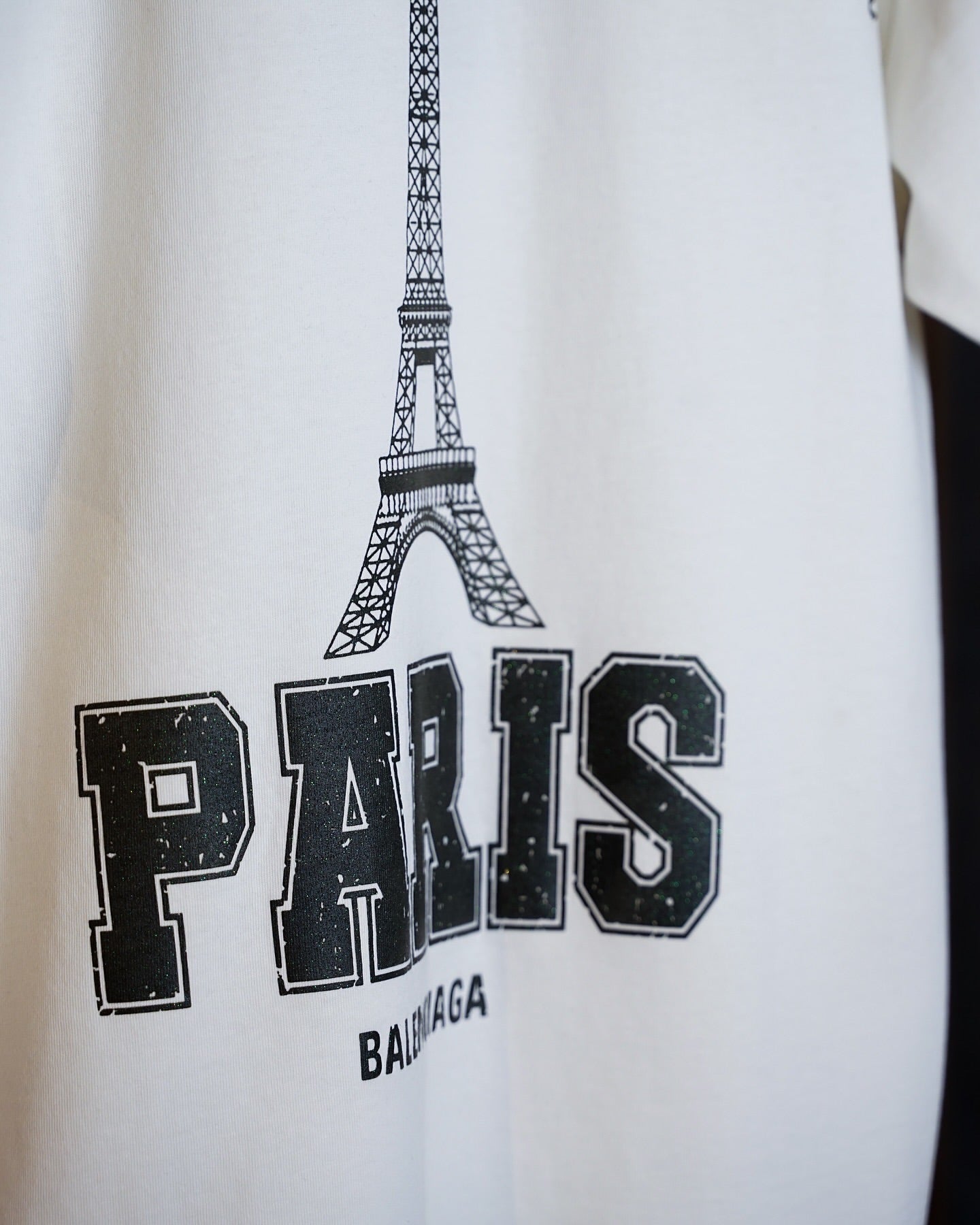 Balenciaga Paris Distressed T-Shirt – White