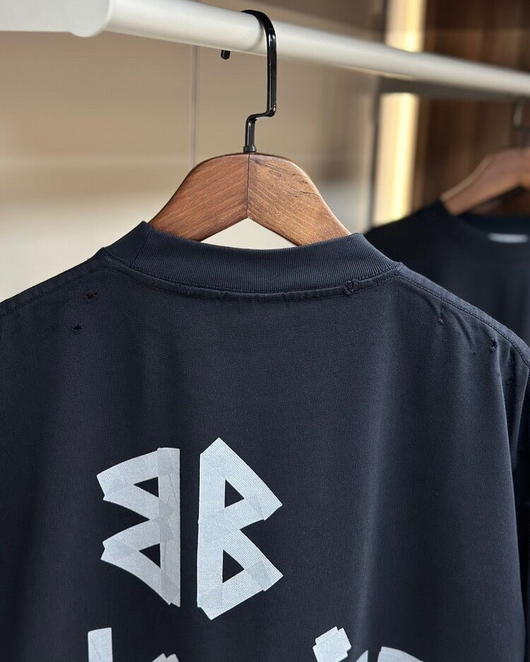 Balenciaga Oversized Logo T-Shirt – Jet Black (Oversize)