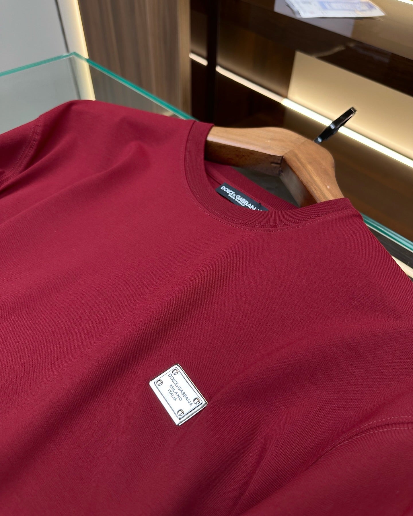Dolce & Gabbana Logo Patch T-Shirt - Burgundy