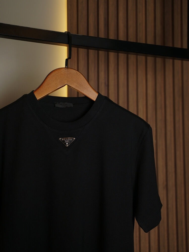 Prada Triangle Metal Badge Tee