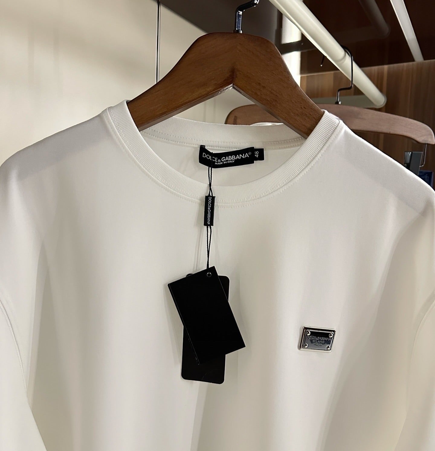 Dolce & Gabbana White Logo Patch T-Shirt (Oversize)