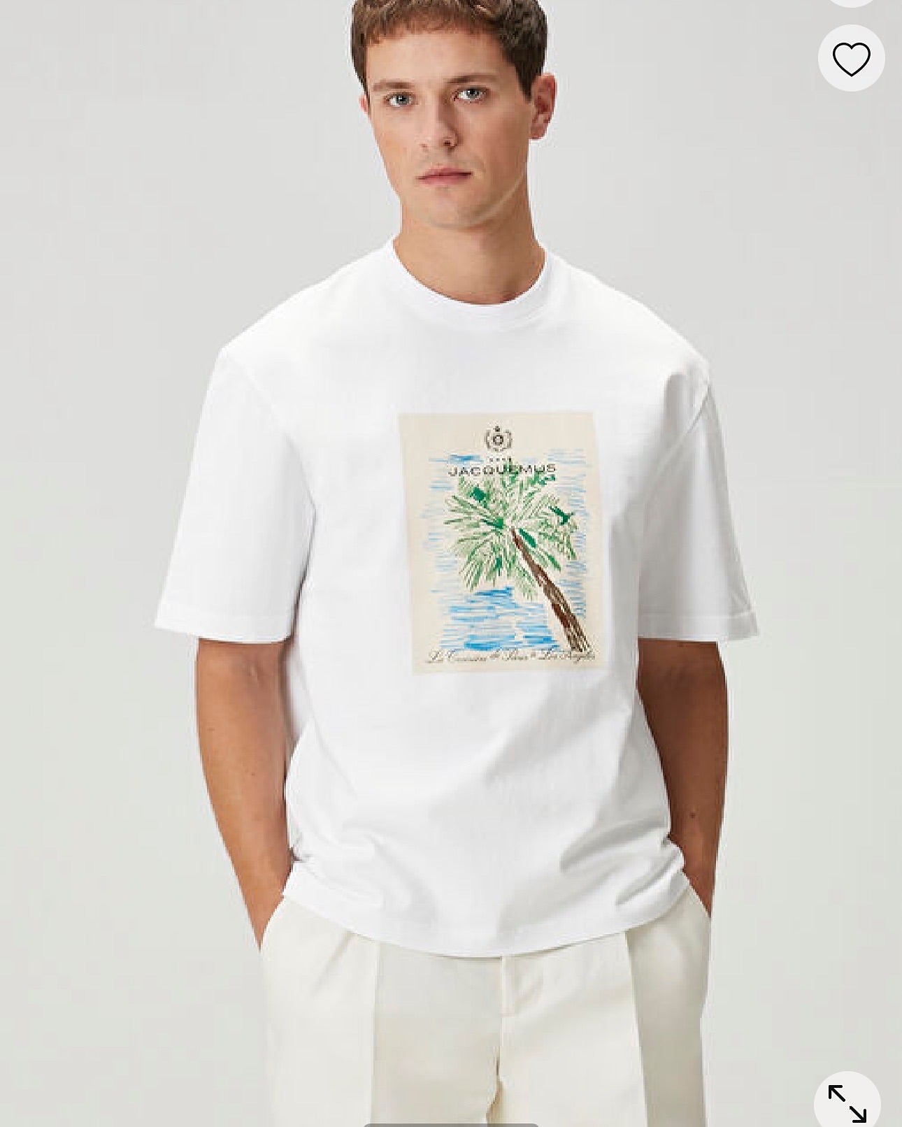 Jacquemus “Le Papier” Palm Tree Graphic T-Shirt White (Oversize)