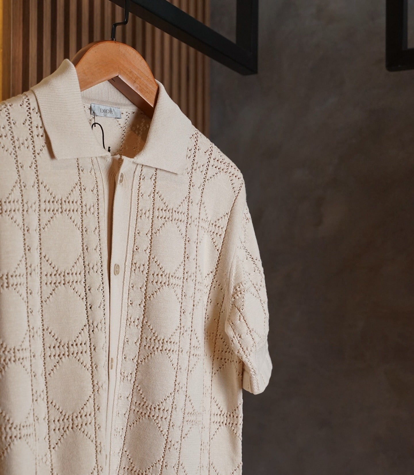 Dior Knit Button-Up Shirt – Cream