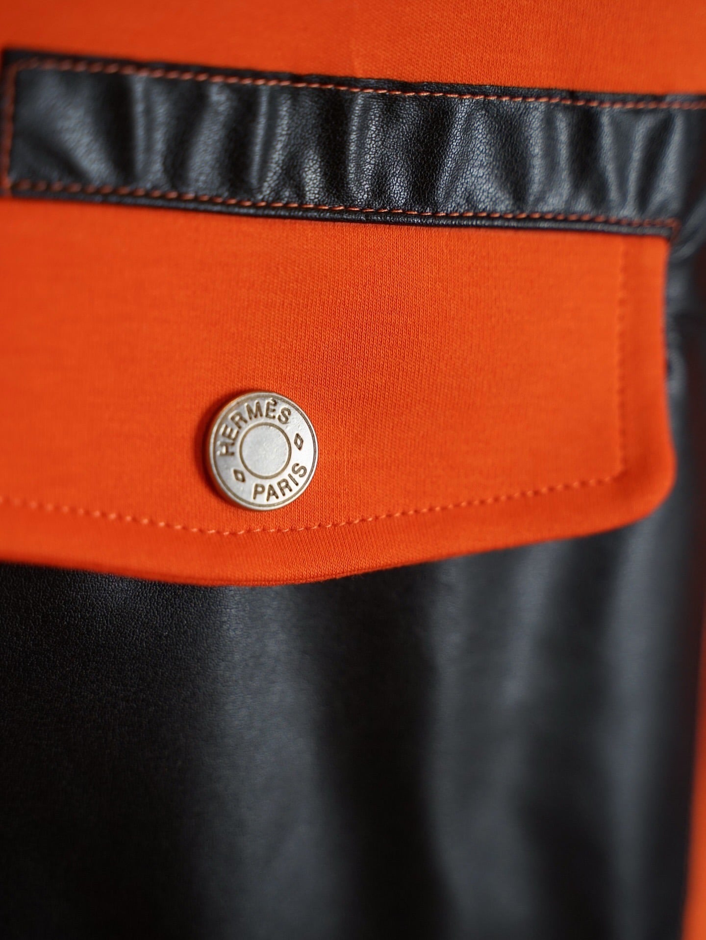 Hermès Orange Cotton T-Shirt with Contrast Pocket