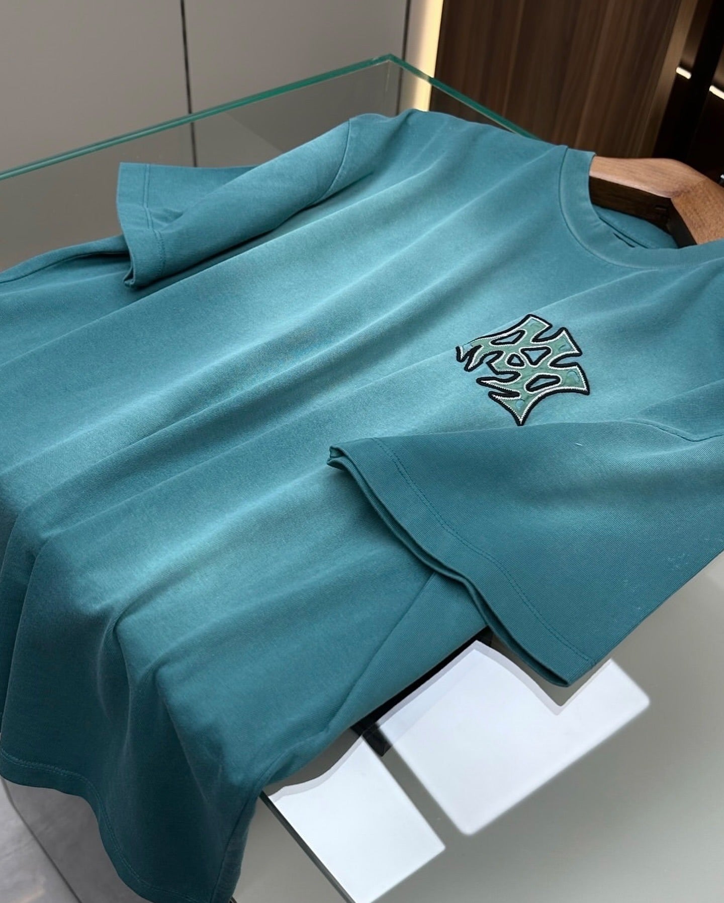 Amiri Hollywood Turquoise Logo Tee