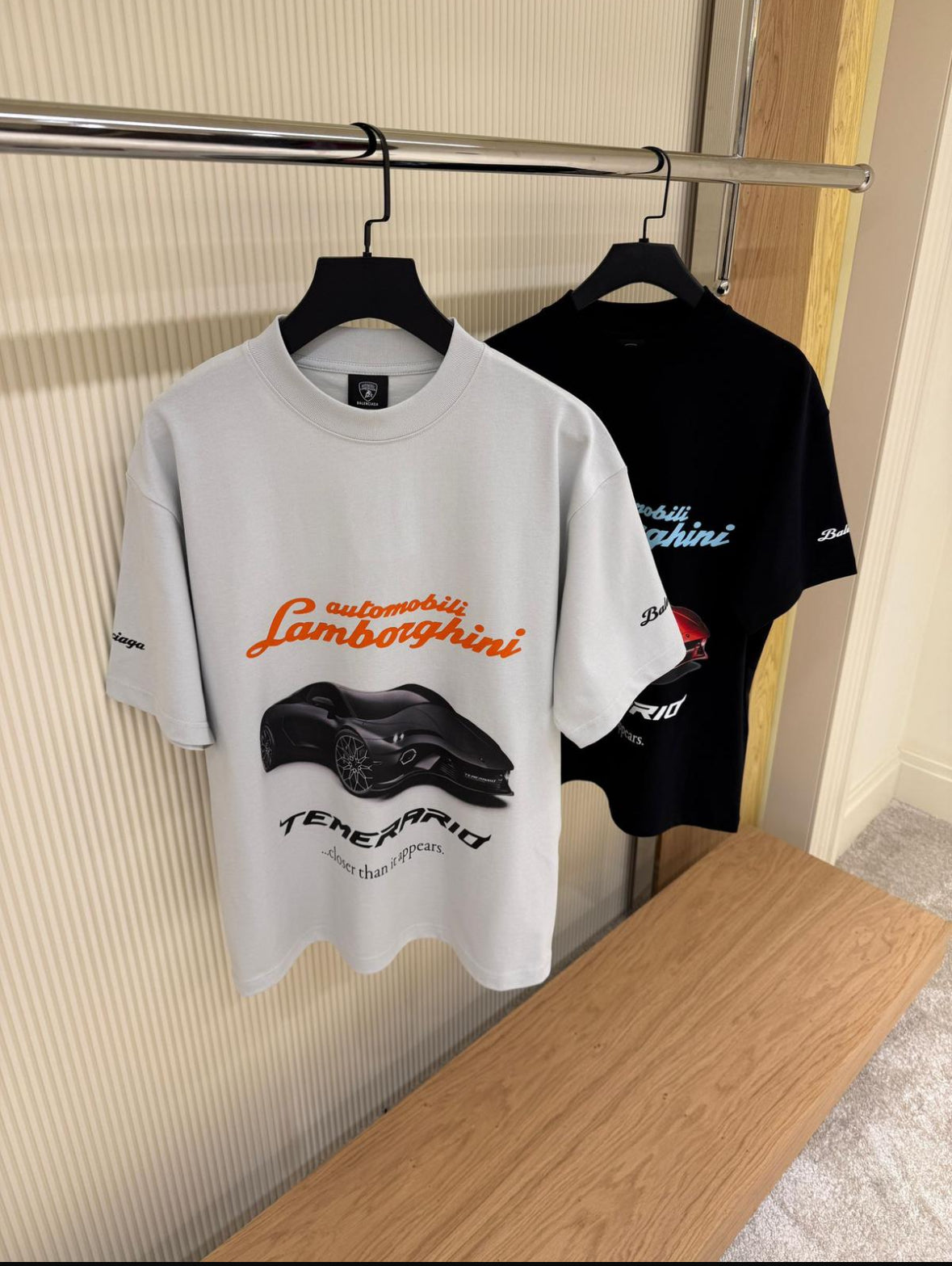 Balenciaga x Lamborghini “Temerario” Graphic T-Shirt – Grey