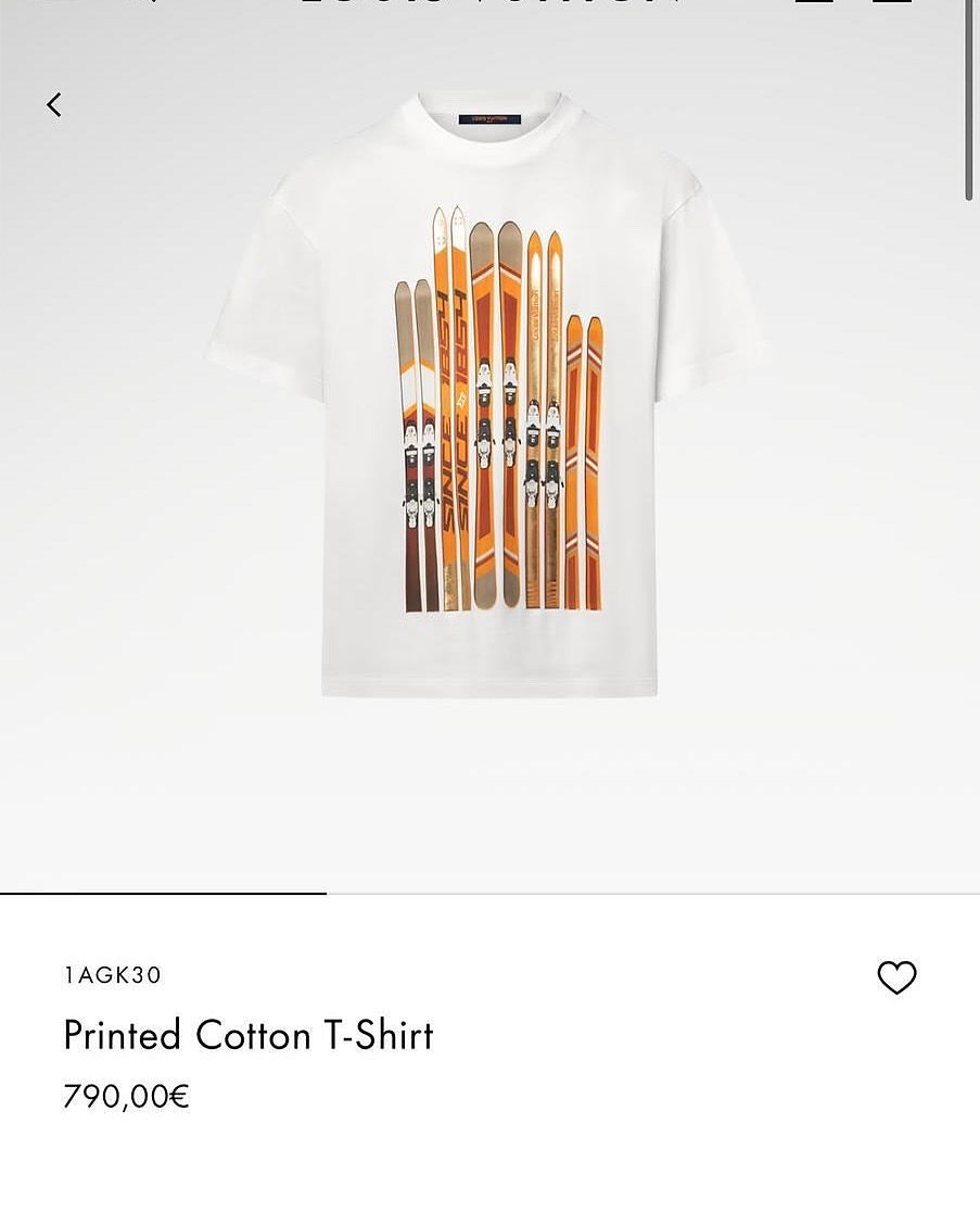 Louis Vuitton White “Since 1854” Ski Graphic T-Shirt