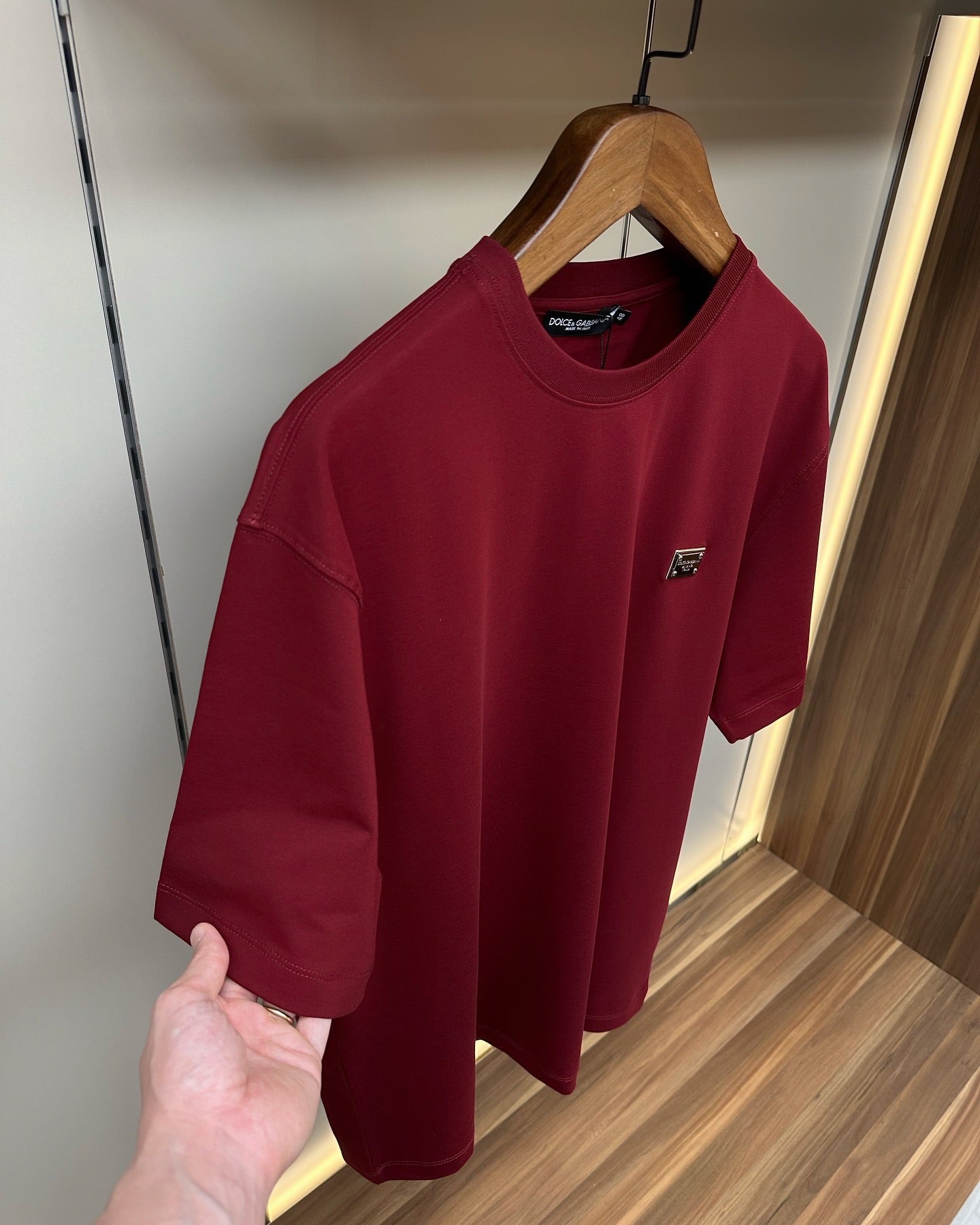 Dolce & Gabbana Logo Patch T-Shirt - Burgundy