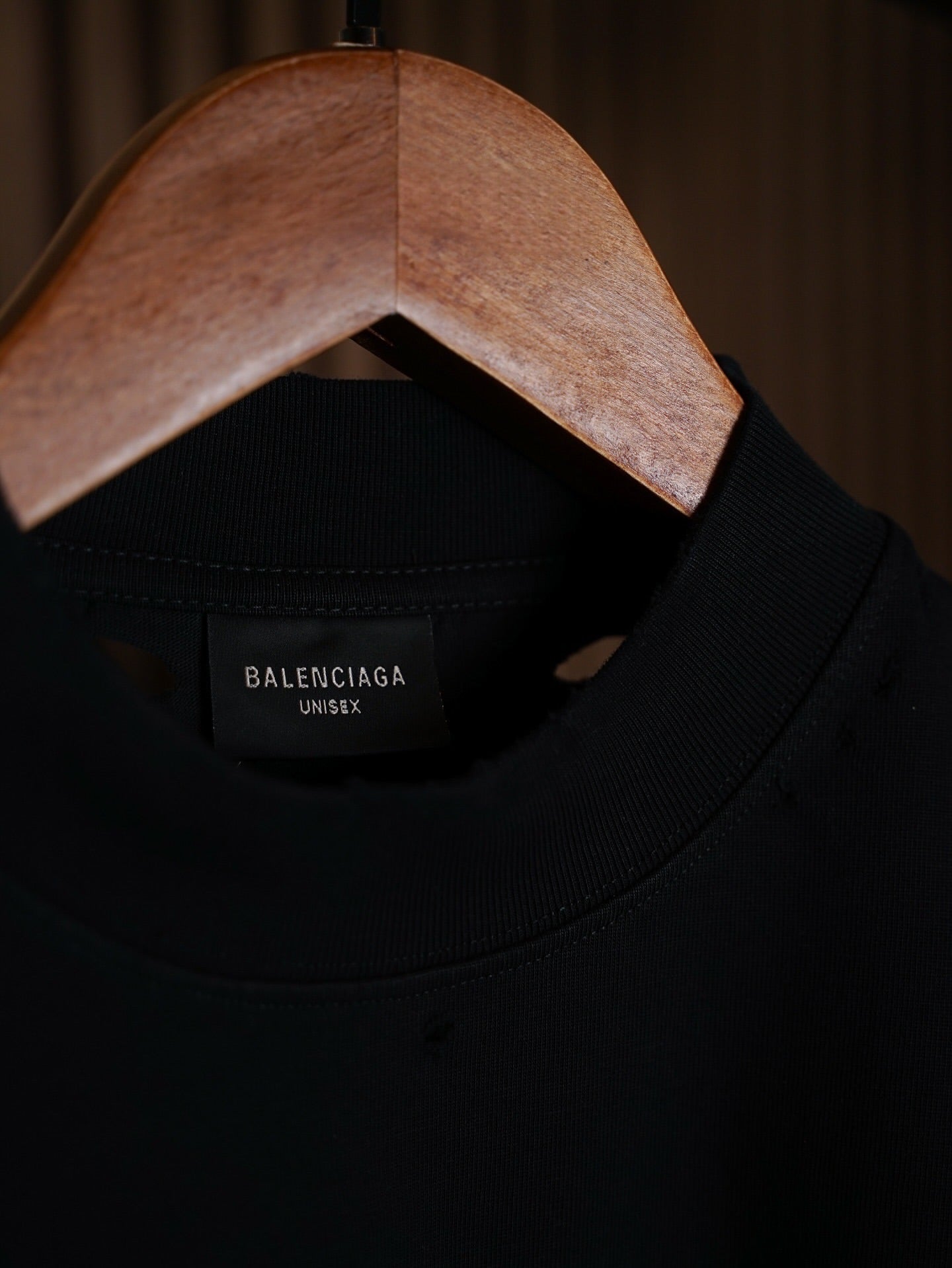 Balenciaga Black Distressed “VENICE” Tape Graphic T-Shirt